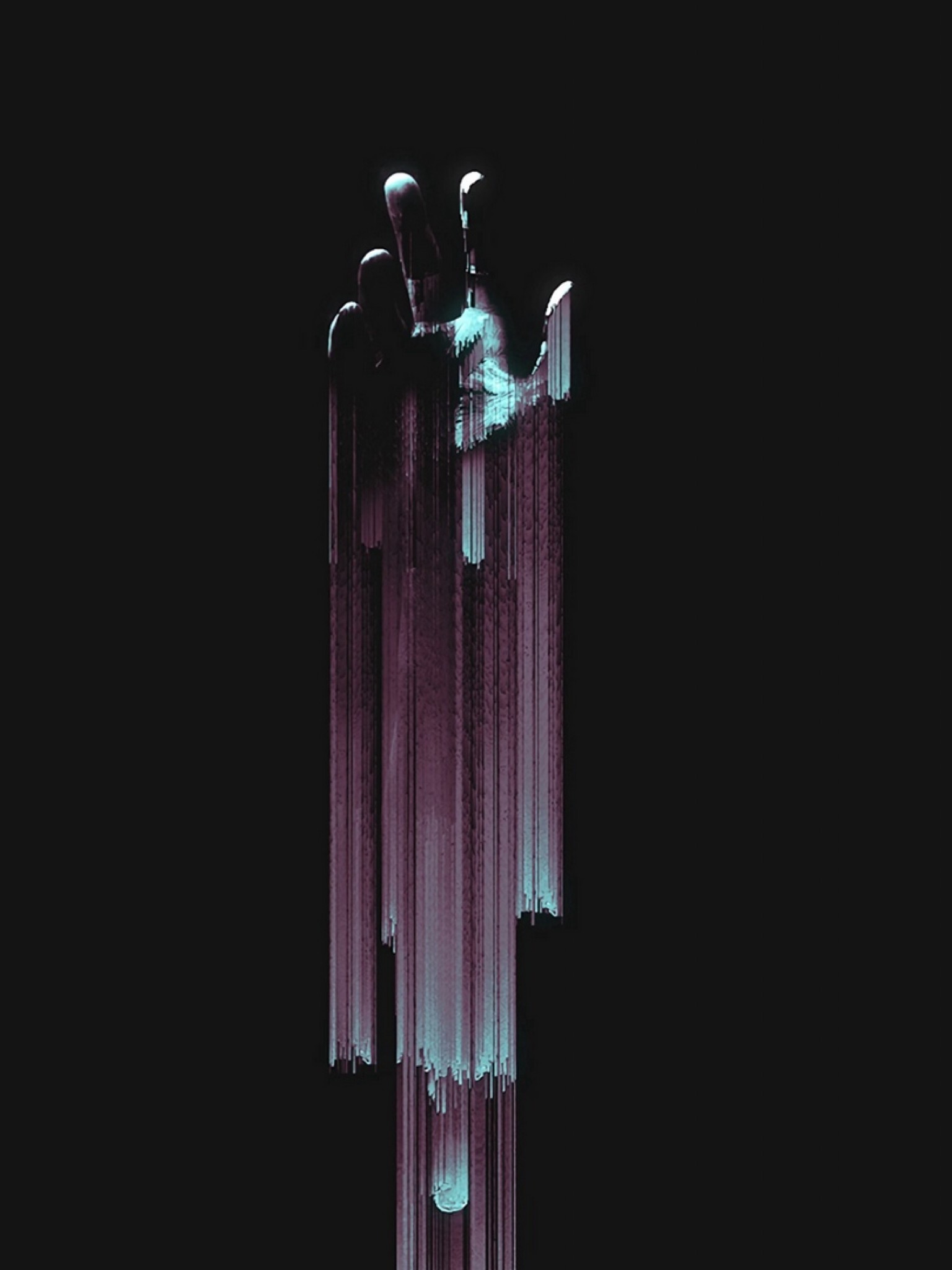 Glitch: Cyberspace hand, Software error that can cause drastic problems within the code. 1540x2050 HD Background.