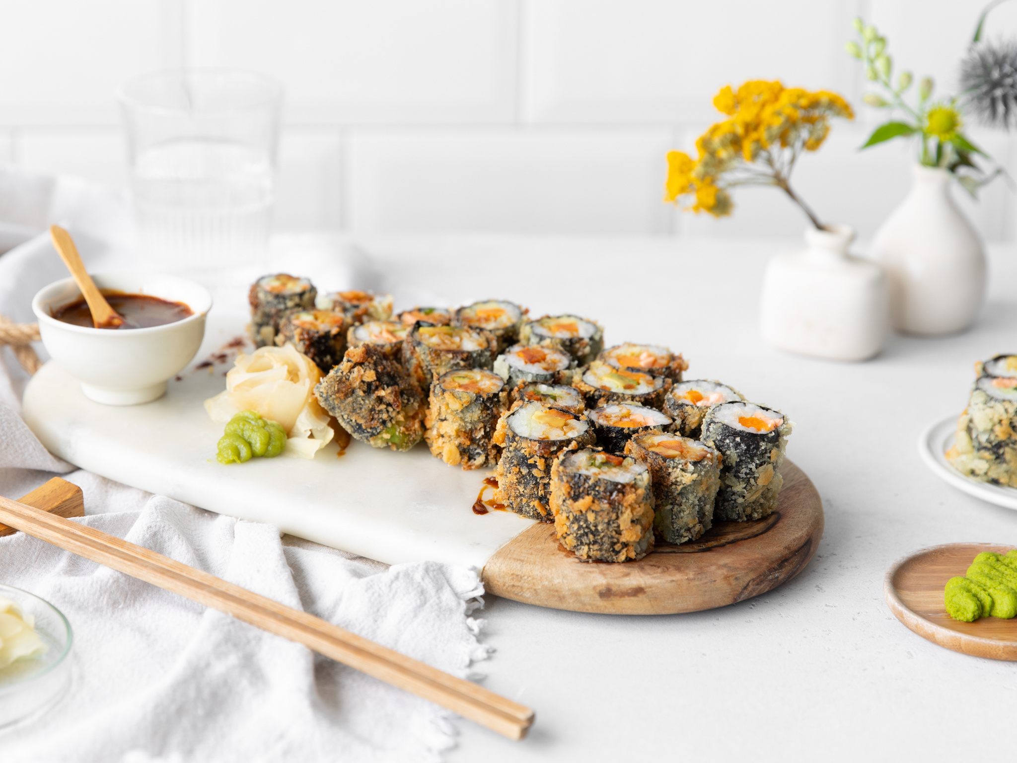 Sushi: Tempura rolls, A type of Japanese cuisine. 2050x1540 HD Wallpaper.