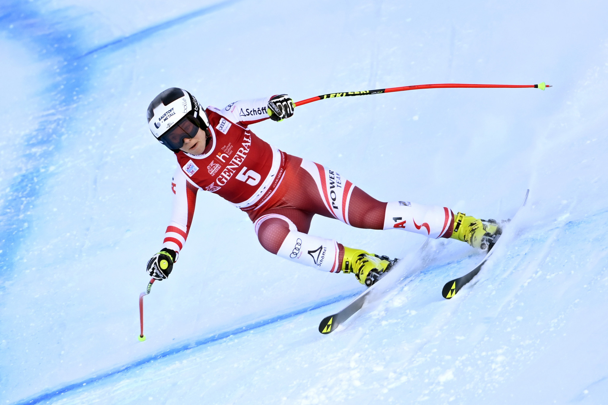 Alpine Skiing: Nicole Schmidhofer, Austria, Training camps, Downhill in a wavy course. 2050x1370 HD Background.