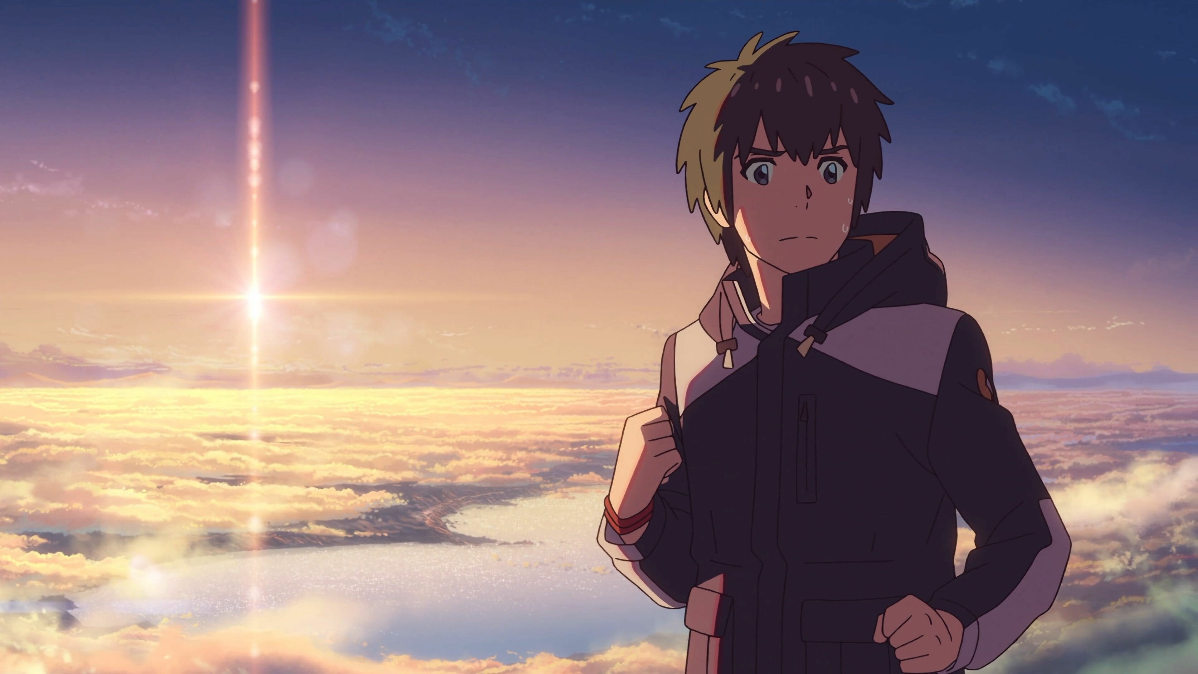 Your Name: Makoto Shinkai, Taki Tachibana, the male protagonist of Kimi no Na wa. 3840x2160 4K Wallpaper.