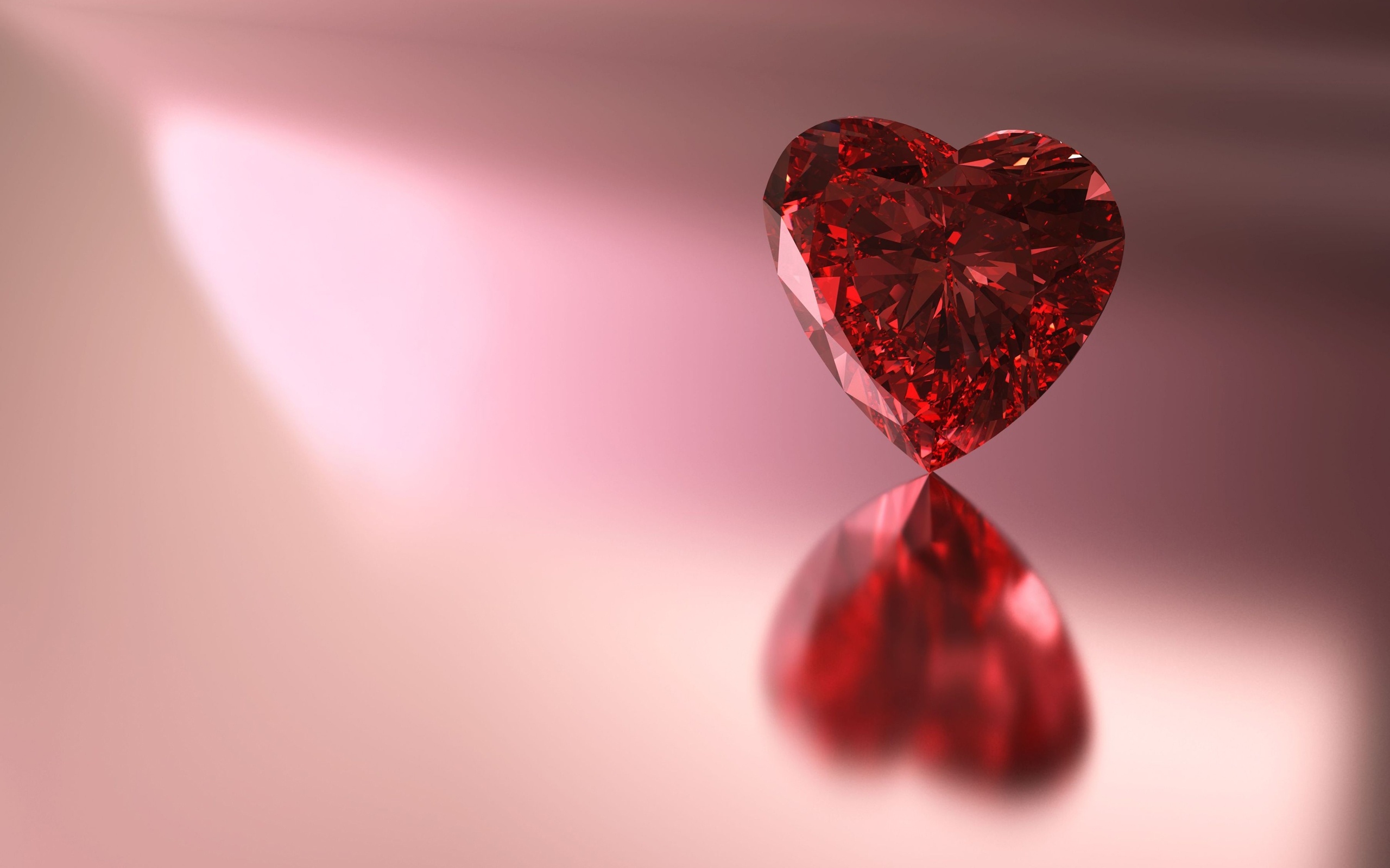 Precious gem, Ruby heart, Deep red hue, Symbol of love, 2560x1600 HD Desktop
