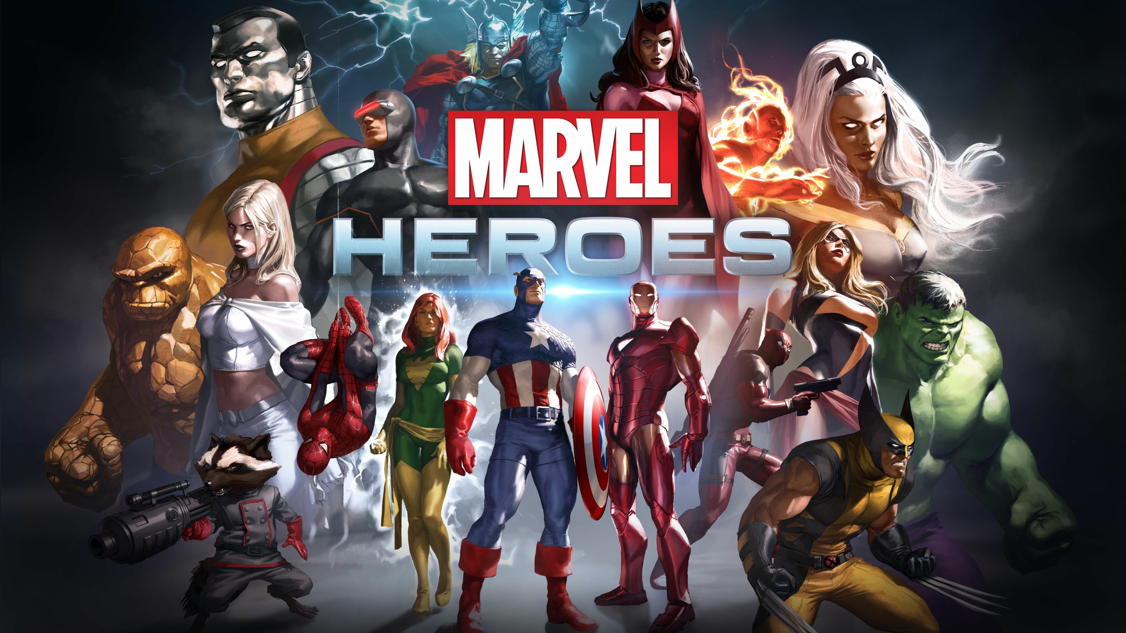 Marvel Heroes: Captain America, Iron Man, Fictional characters. 3840x2160 4K Background.