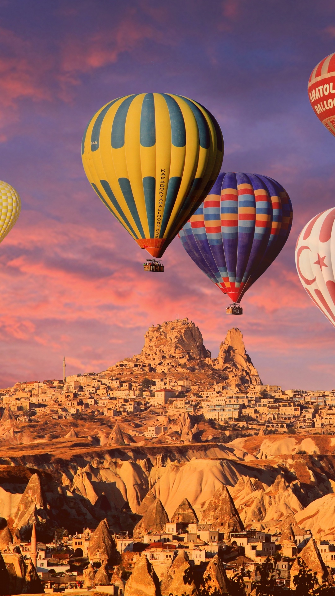 Cappadocia, Hot air balloons, Golden hour, Natural wonders, 1080x1920 Full HD Phone