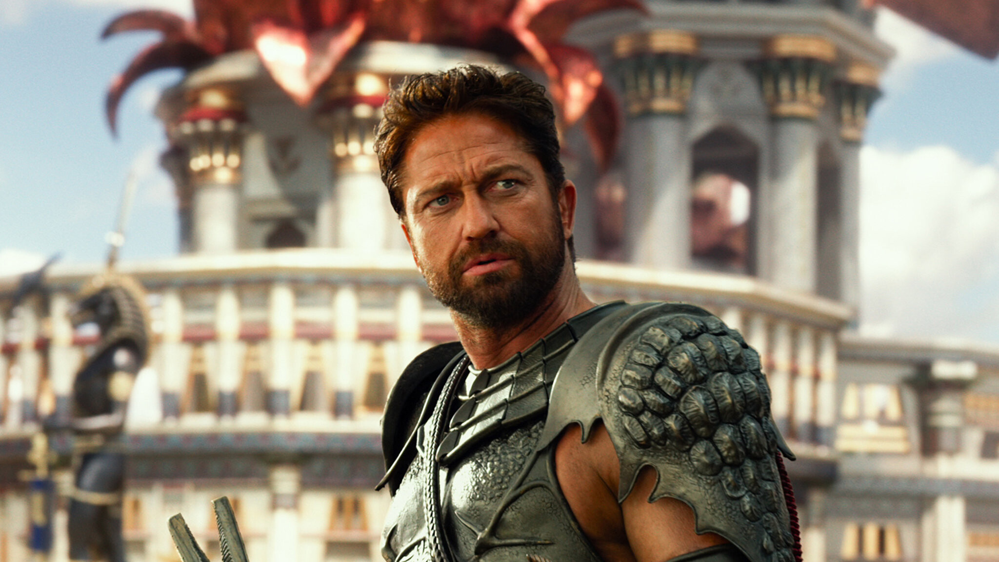 Gods of Egypt (Movie): Gerard Butler as Set, The deity of the Desert, Brother of Osiris, Husband of Nephthys. 2050x1160 HD Wallpaper.