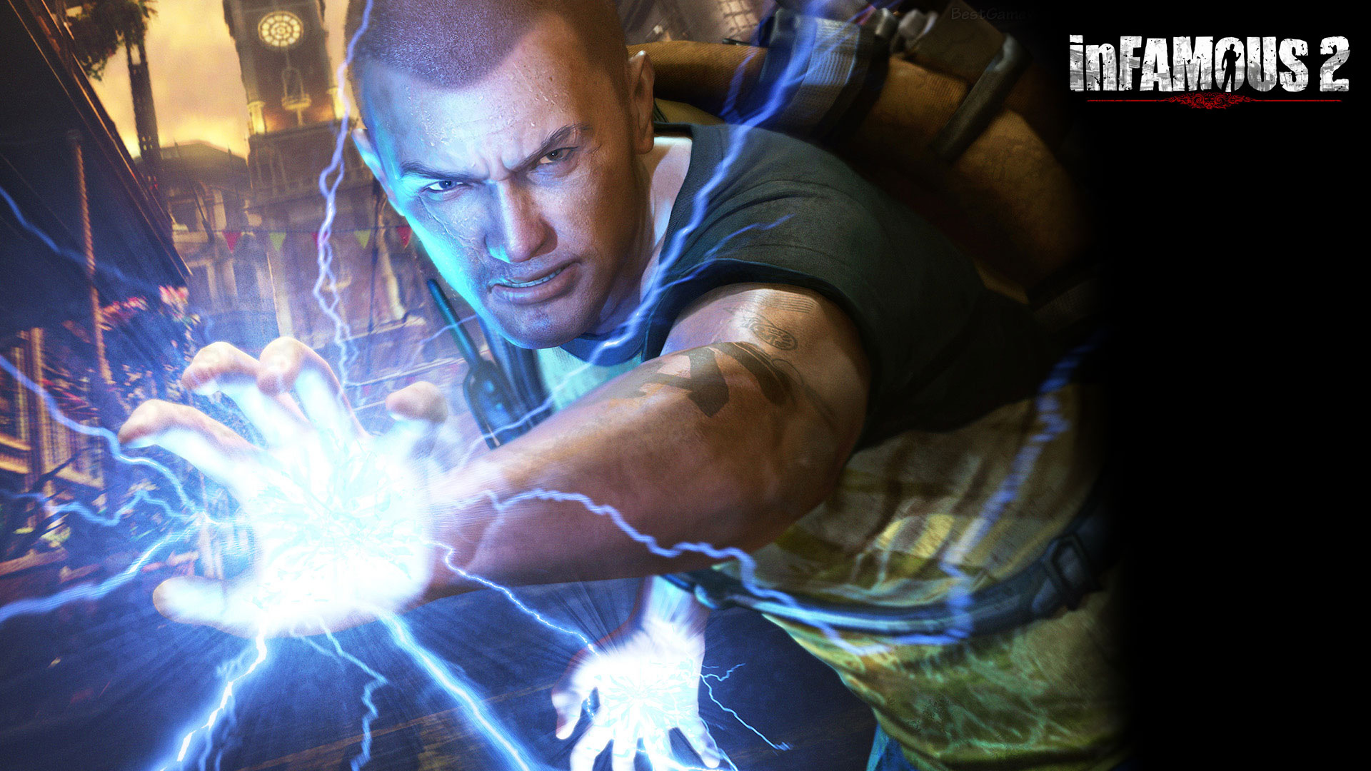 inFAMOUS 2, Powerful protagonist, Open-world adventure, Epic superpowers, 1920x1080 Full HD Desktop
