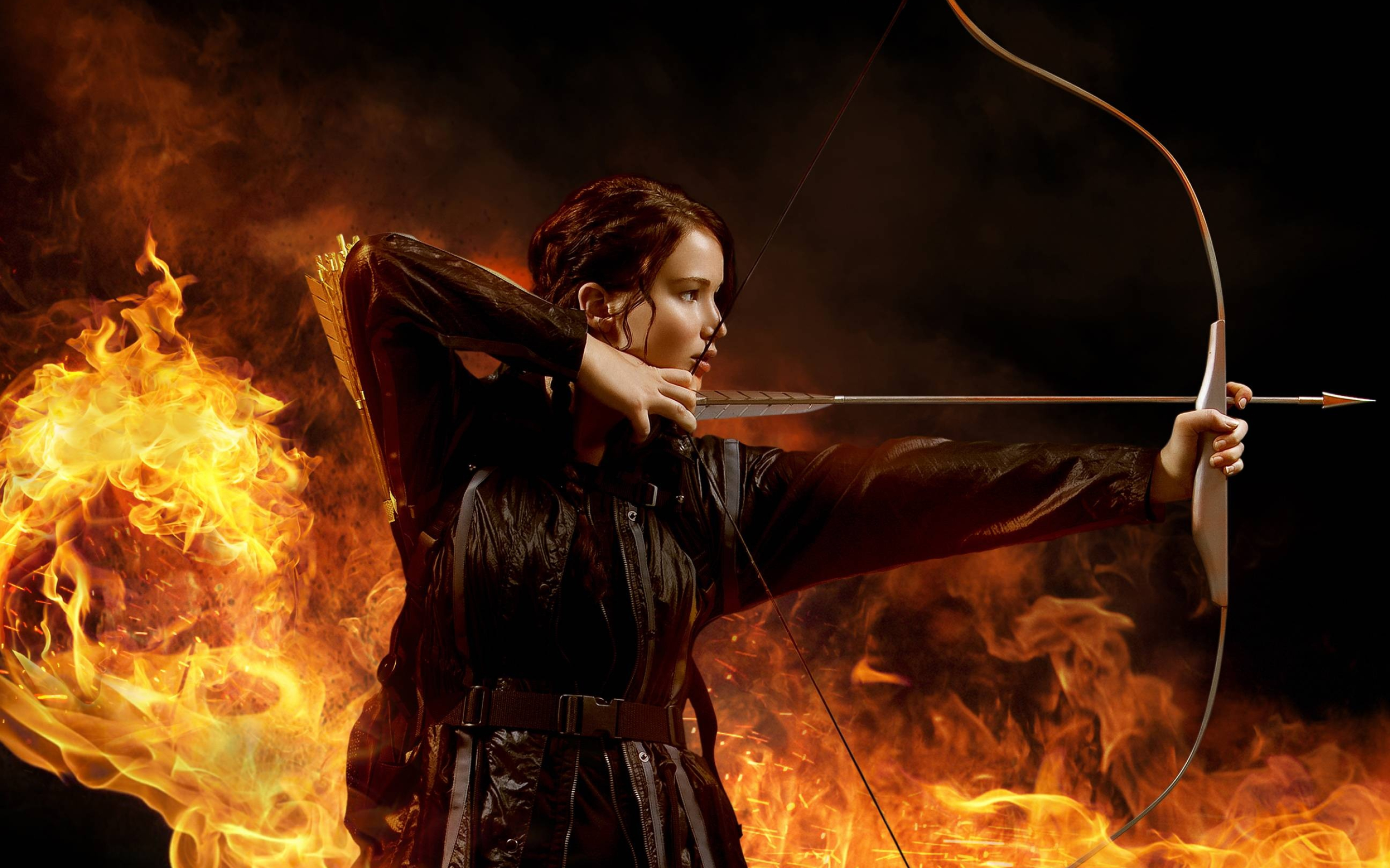 Hunger Games: Katniss Everdeen, volunteered in place of her little sister, Primrose "Prim" Everdeen. 2880x1800 HD Background.