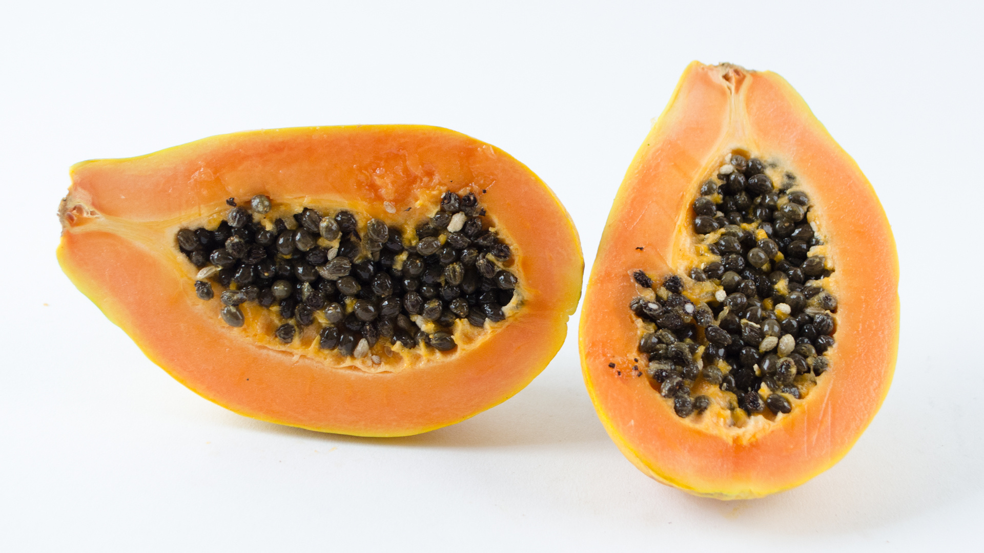 Papaya: A large fruit, also known as paw-paw. 1920x1080 Full HD Background.