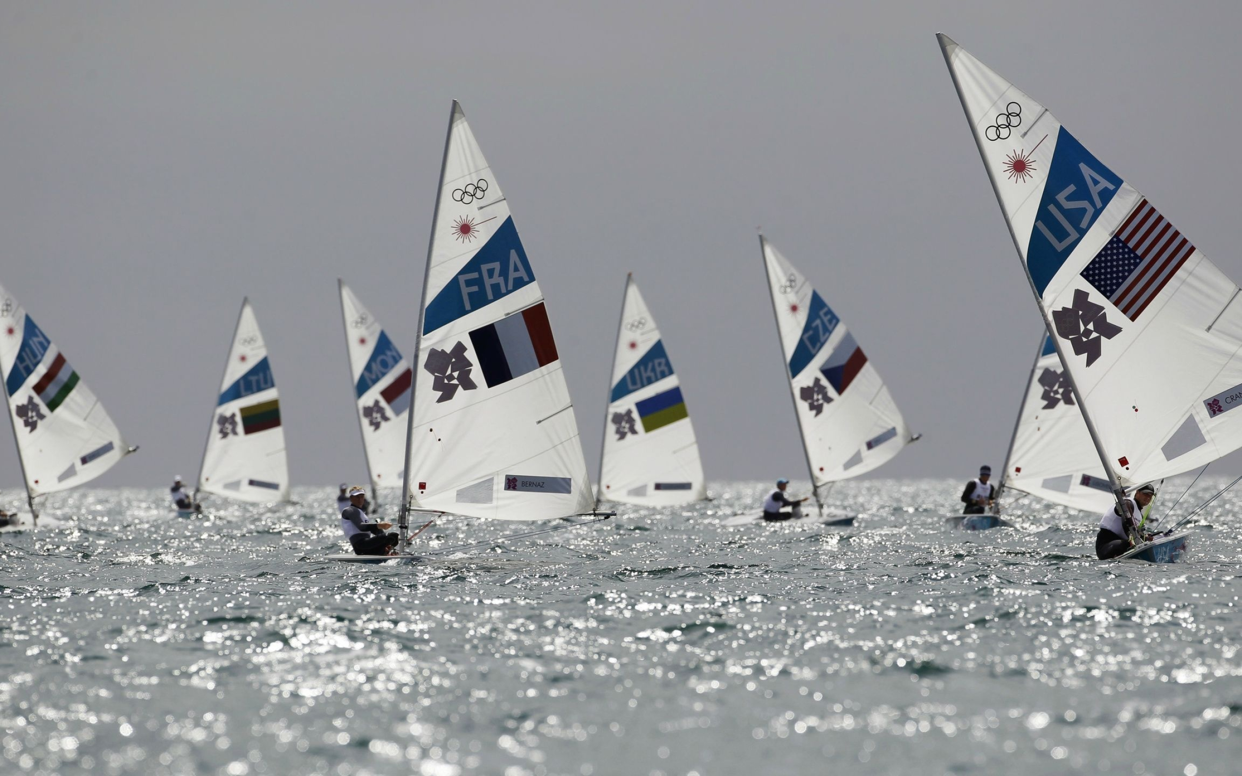 Sailing: Summer Olympics 2012, Windsports, Dinghy sailing, Boat racing. 2560x1600 HD Wallpaper.