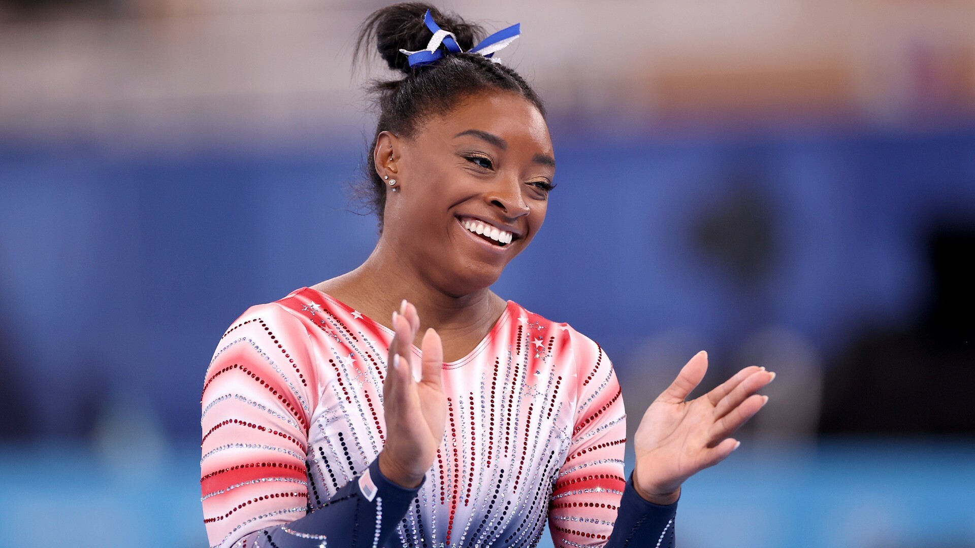 Simone Biles: She placed first on floor exercise at the 2019 GK US Classic. 1920x1080 Full HD Wallpaper.
