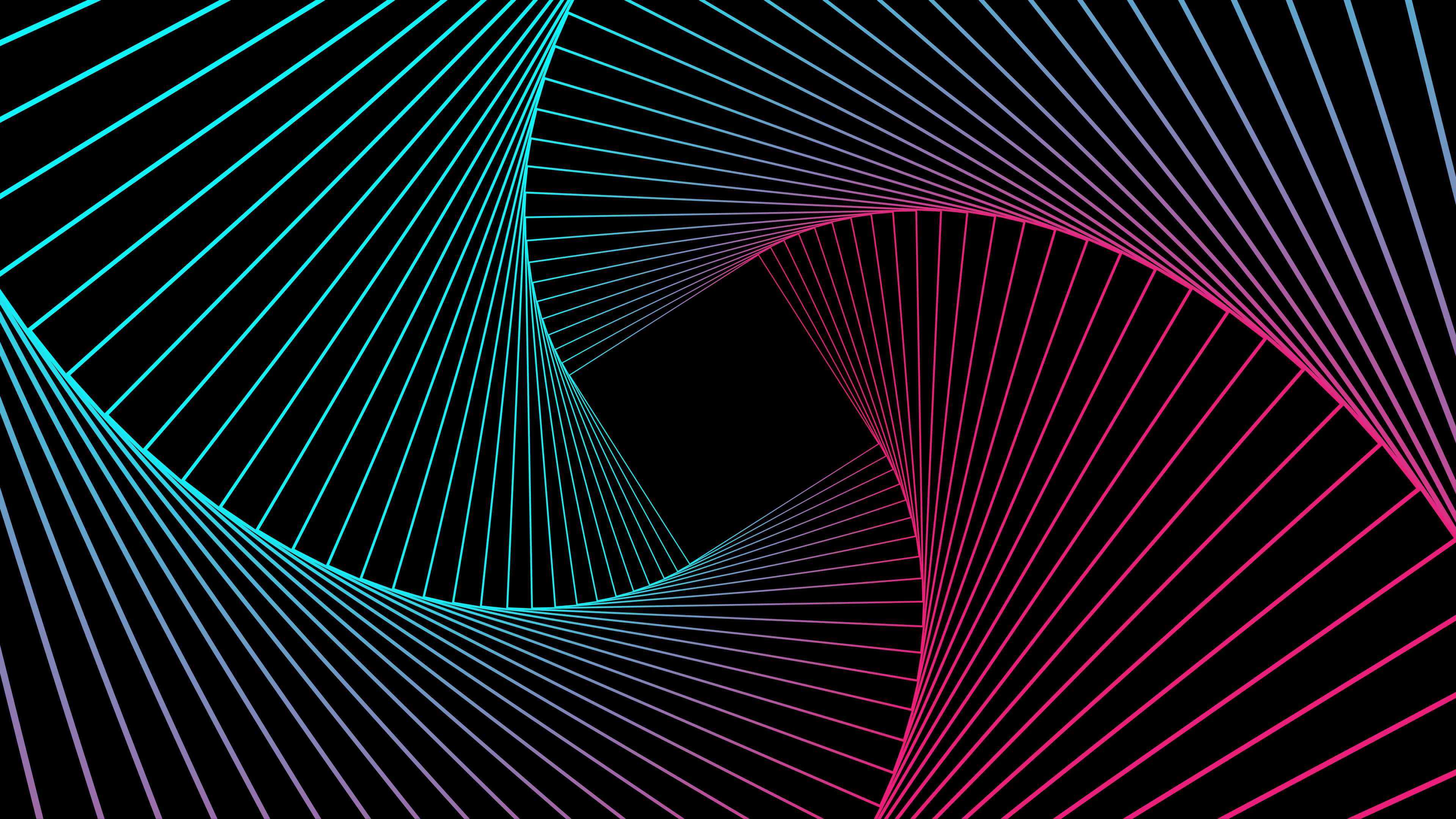 Geometric Abstract: Rotating concentric rectangle, Square optical illusion. 3840x2160 4K Background.