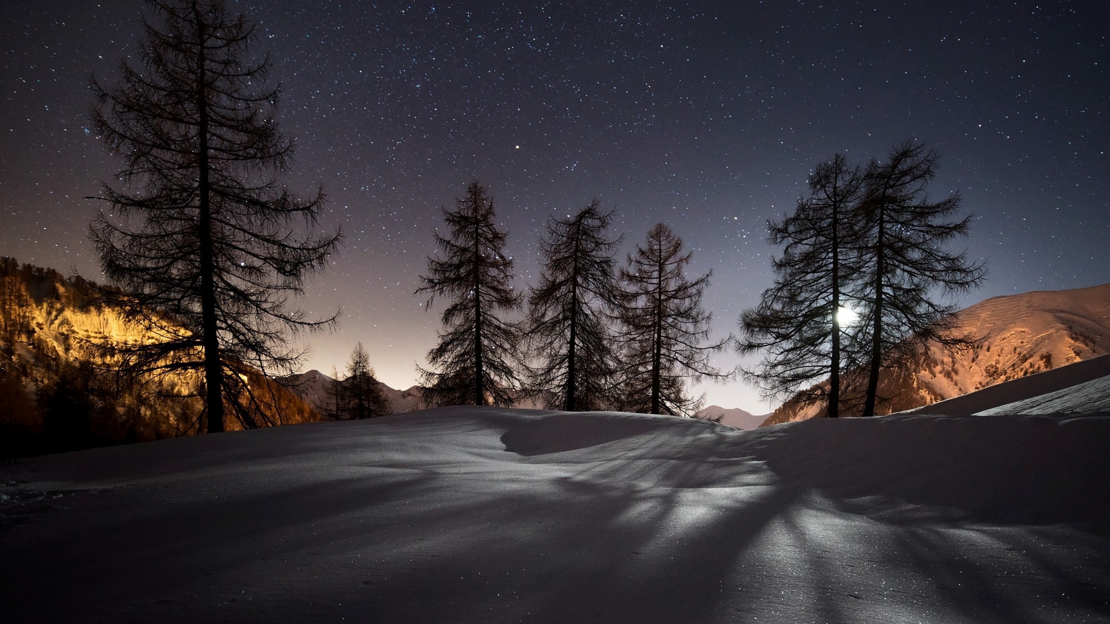 Snow photo wallpaper, Winter wonderland, Frosty scenery, Cold season beauty, 3840x2160 4K Desktop