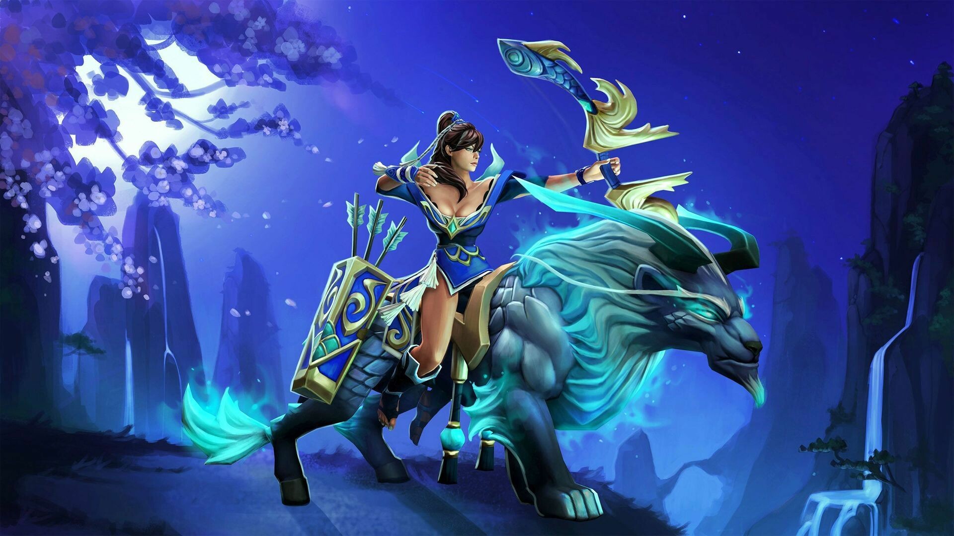 Dota 2: Luna, the Moon Rider, The Scourge of the Plains. 1920x1080 Full HD Wallpaper.