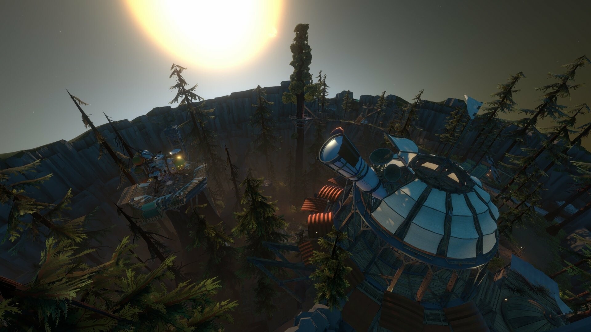 Outer Wilds: The player character has health, fuel, and oxygen meters, which are replenished when the character returns to the ship or by finding trees or refills. 1920x1080 Full HD Wallpaper.
