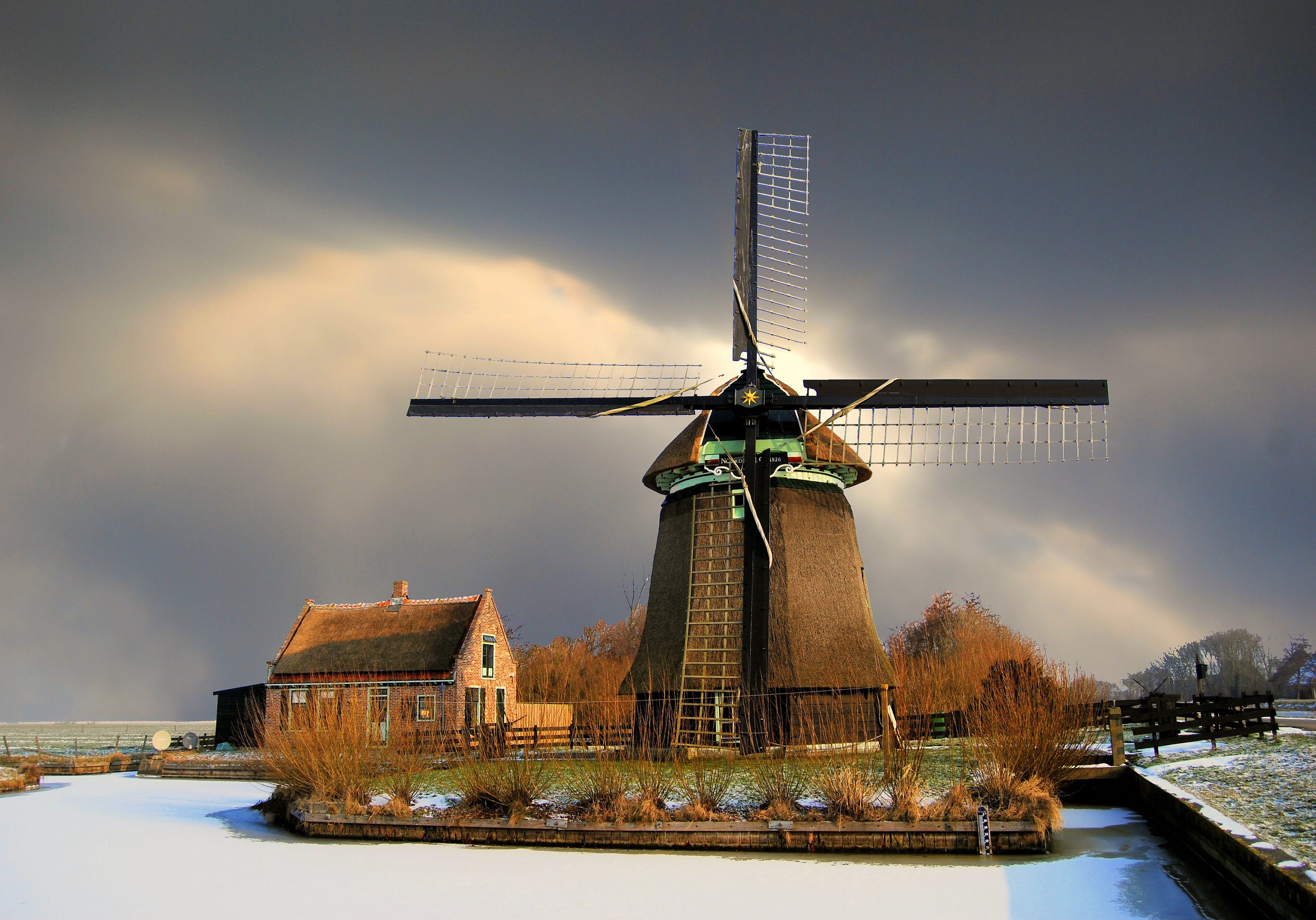 Windmills at Kinderdijk, Travels, Netherlands, HD wallpapers, 3080x2150 HD Desktop