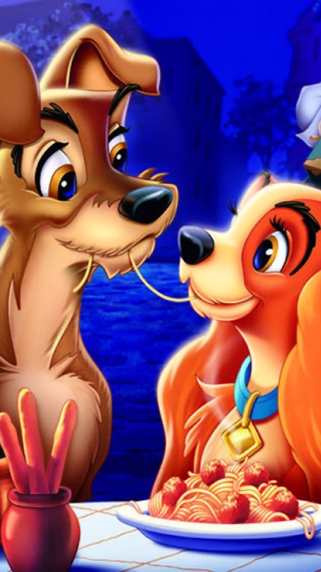Lady and the Tramp, Animated film, Wallpapers, 1080x1920 Full HD Phone