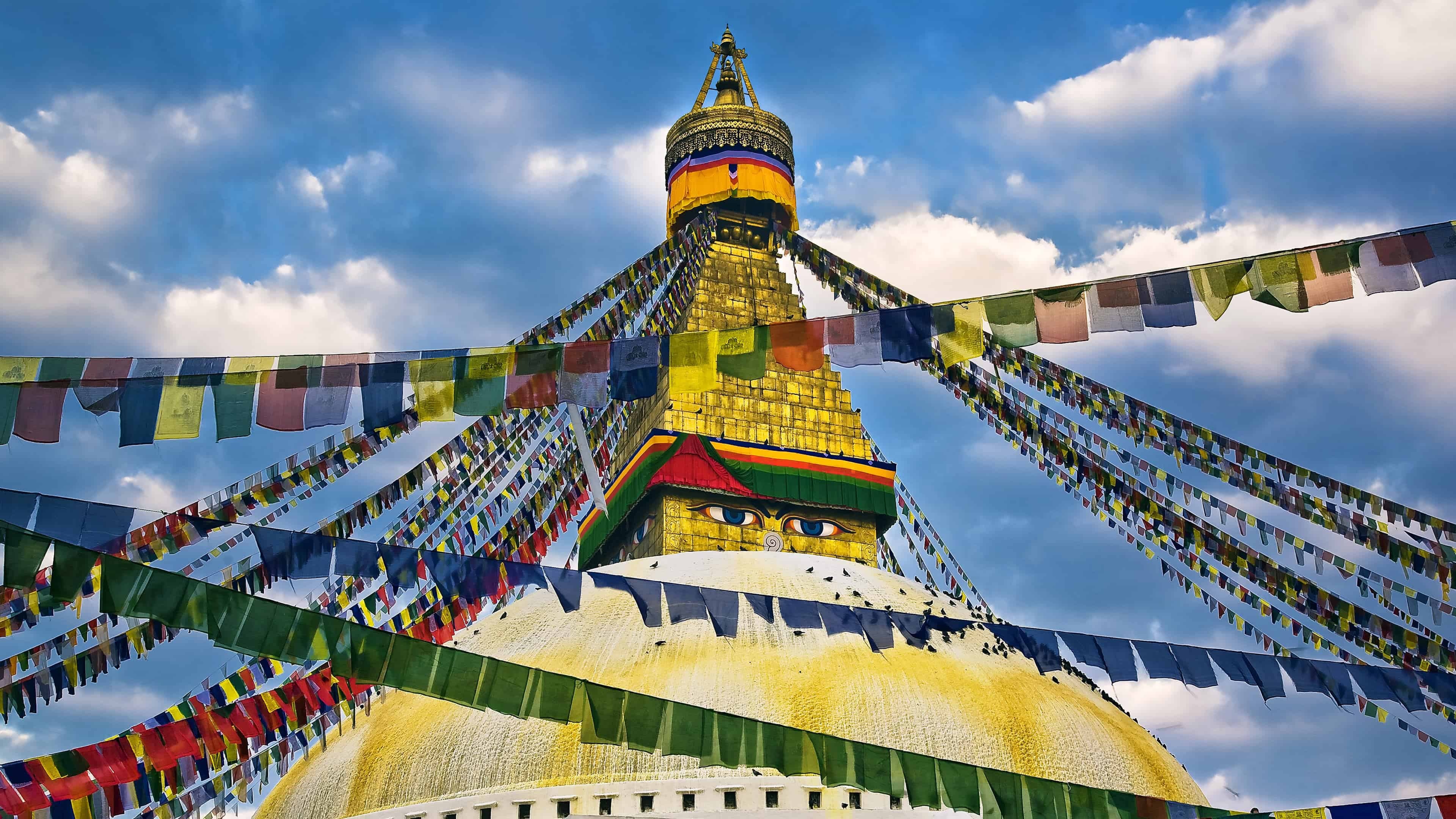 Buddha eyes, Swayambhunath temple, Kathmandu's beauty, UHD wallpaper, 3840x2160 4K Desktop