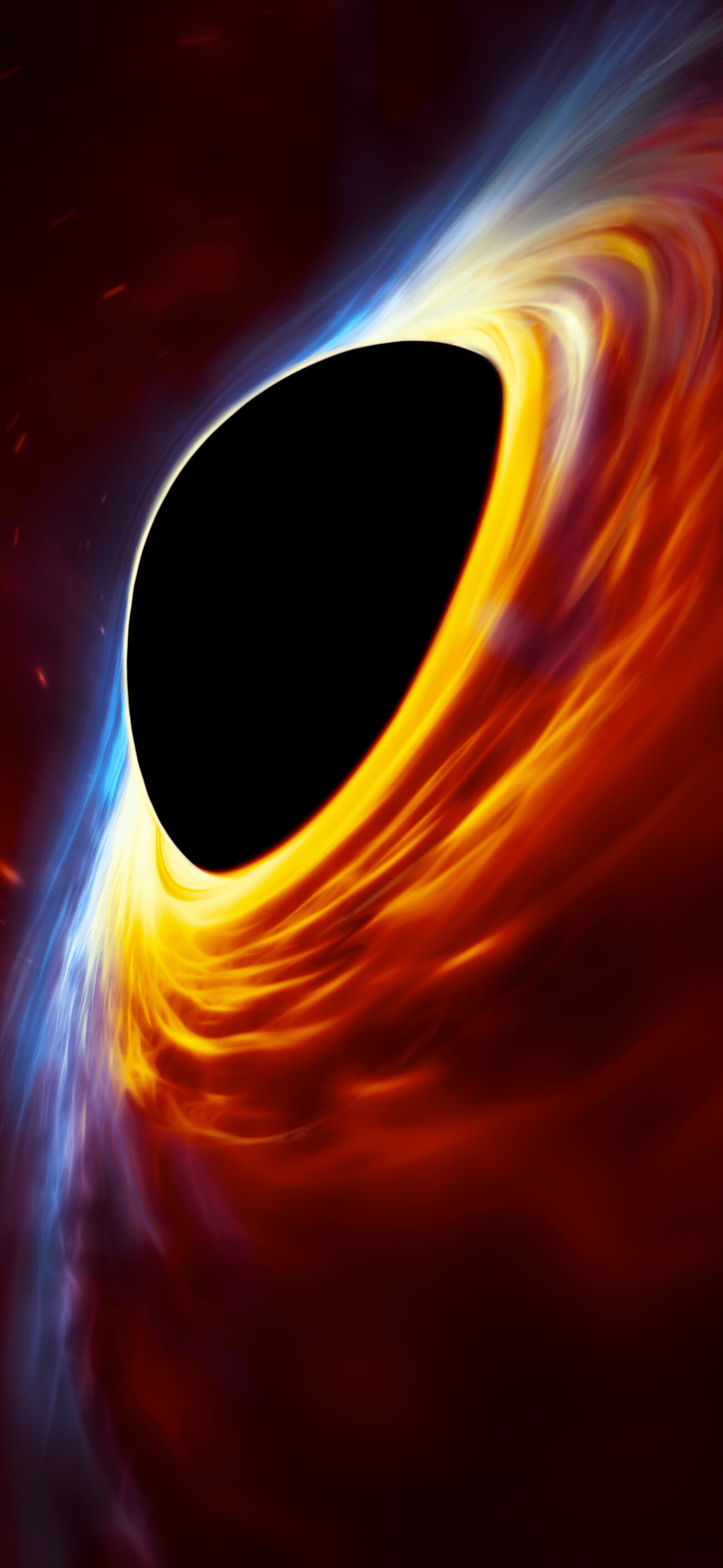 Black Hole: Spheroidal regions of space from which nothing can escape. 1310x2820 HD Wallpaper.