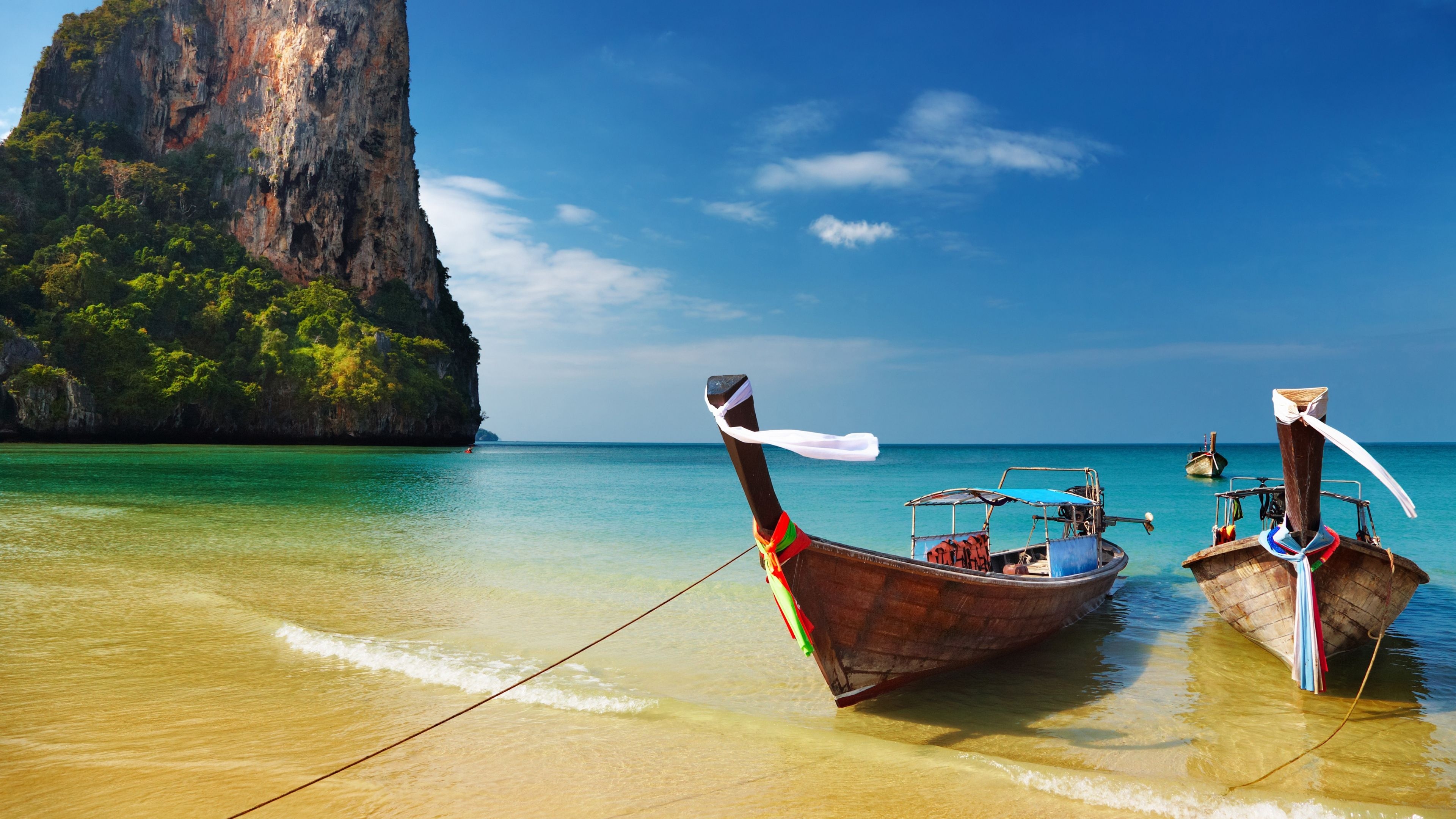 Thailand's tropical oasis, Railay Beach beauty, Lush paradise, Ultra HD wallpaper, 3840x2160 4K Desktop