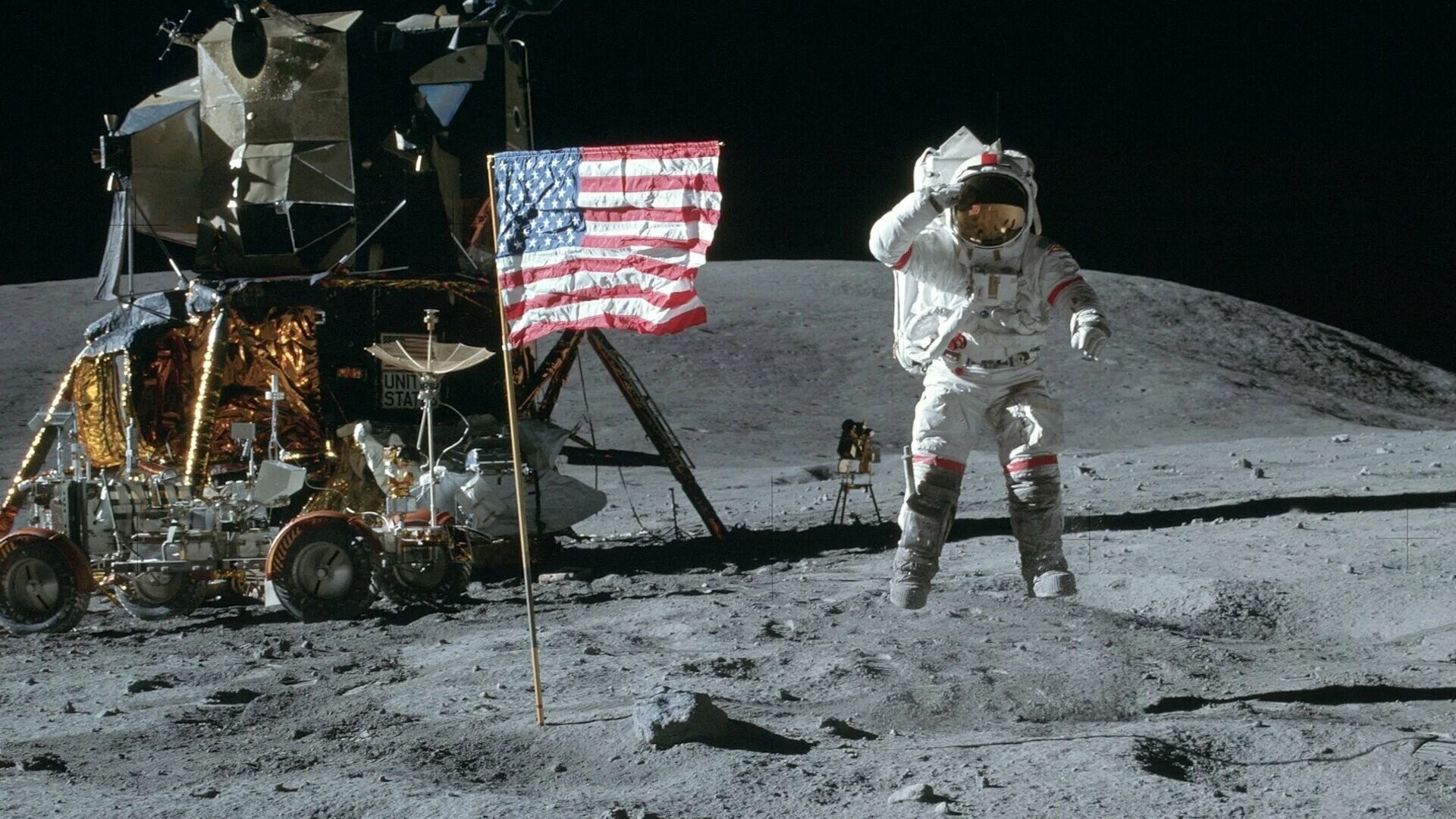 Apollo 11: Moon landing, Neil Armstrong, Lunar Module. 1920x1080 Full HD Background.