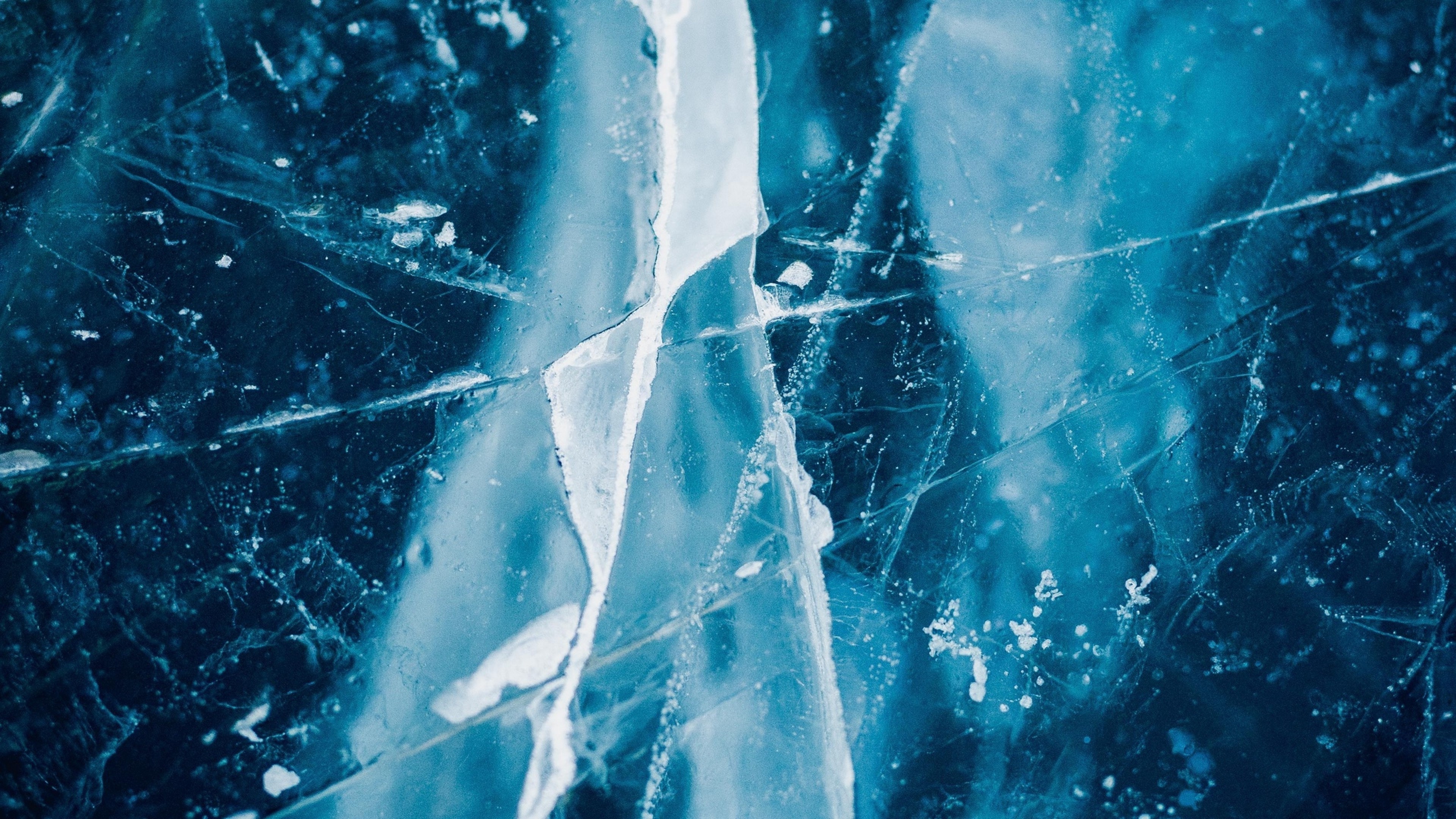Cracks on ice, Ice Wallpaper, 3840x2160 4K Desktop
