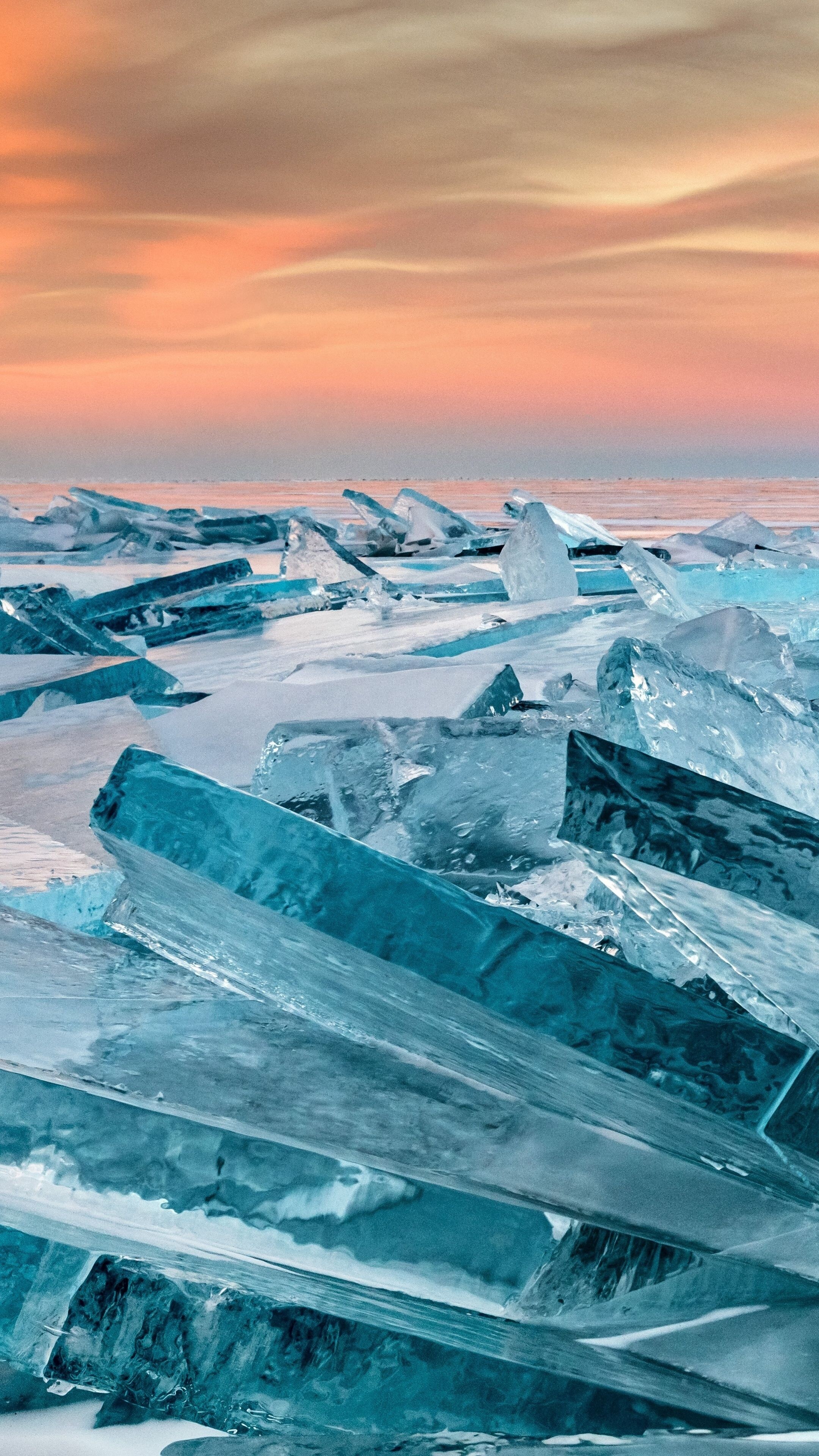 Glacier: Small broken icebergs, Nature, Beautiful landscape, Arctic landscape. 2160x3840 4K Wallpaper.