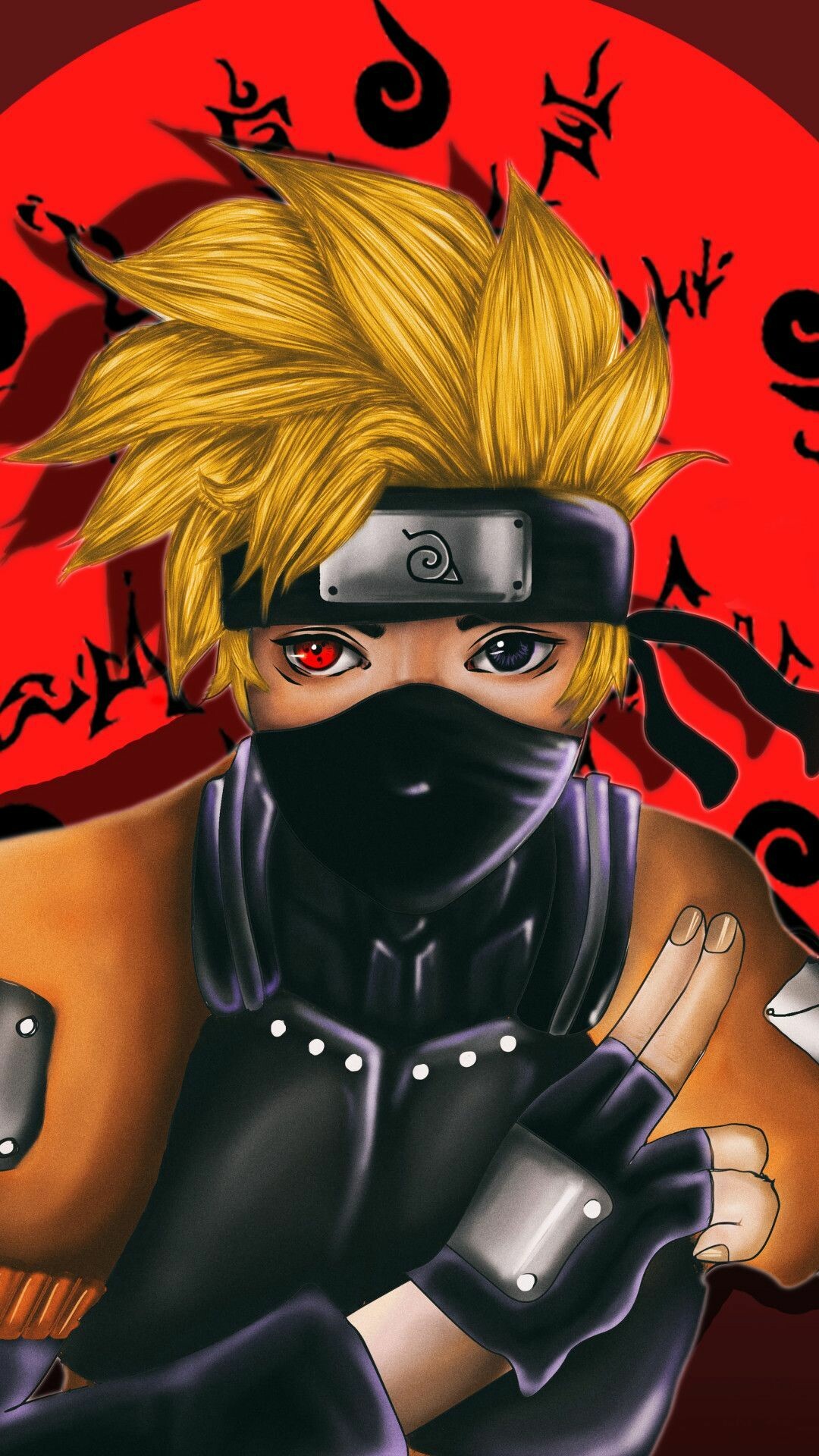 Naruto: Shonen anime protagonist, Created by Masashi Kishimoto. 1080x1920 Full HD Background.