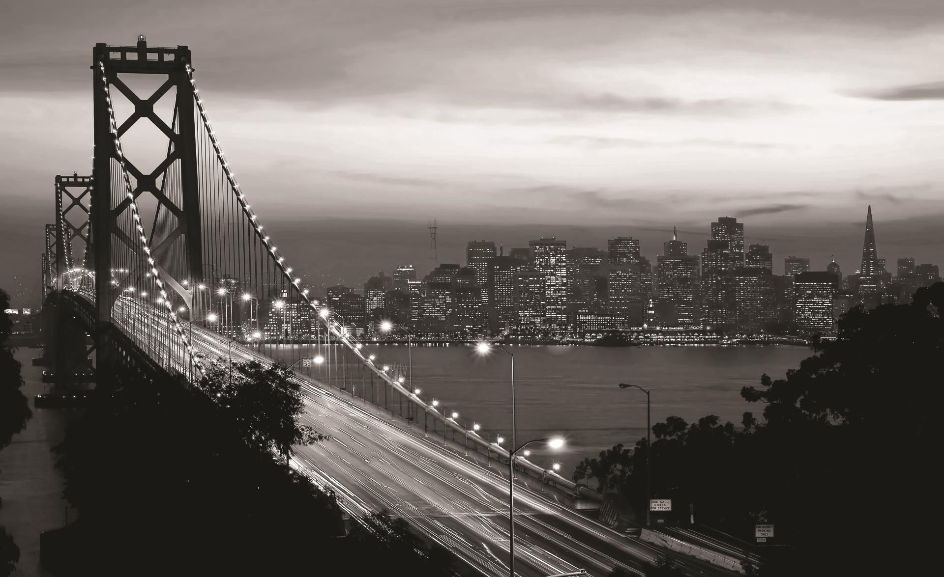 San Francisco Skyline, Travels, Black and white, Landmark, 1920x1180 HD Desktop