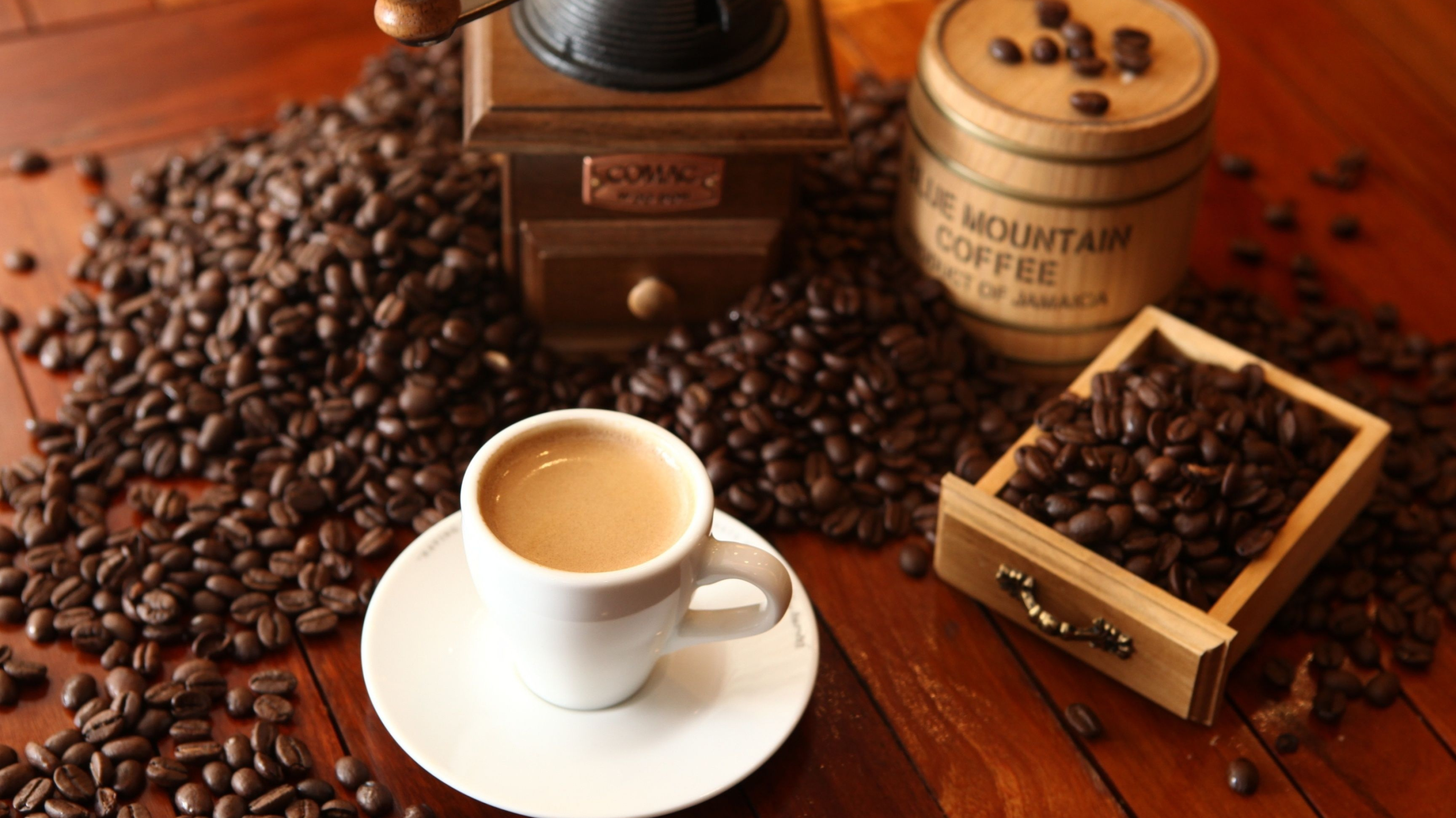 Coffee: A cup for hot drink, Dishware, Hot beverages. 3840x2160 4K Background.