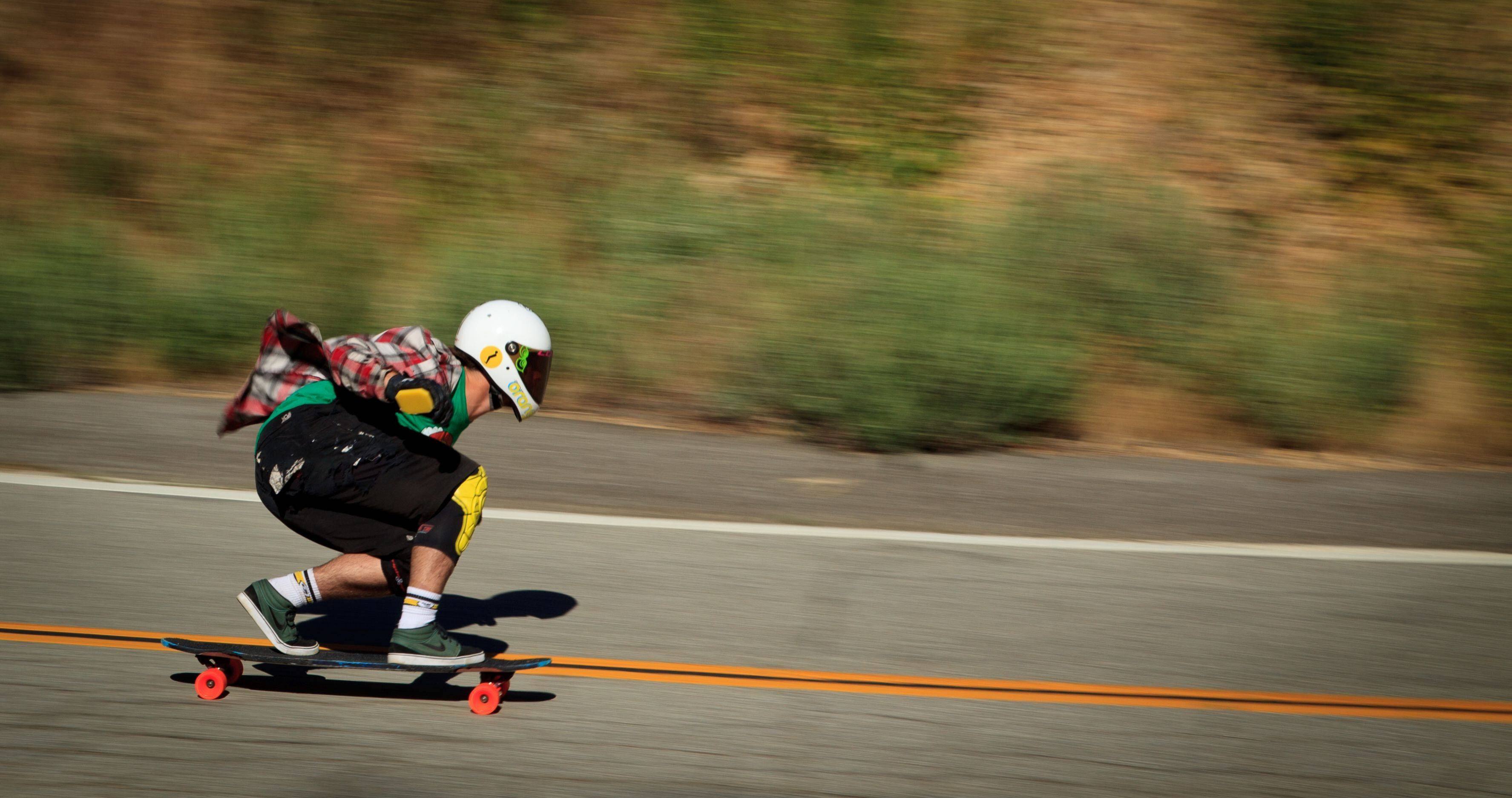 Longboarding: Downhill style of riding a board, Riding down hills as fast as possible. 3550x1880 HD Wallpaper.