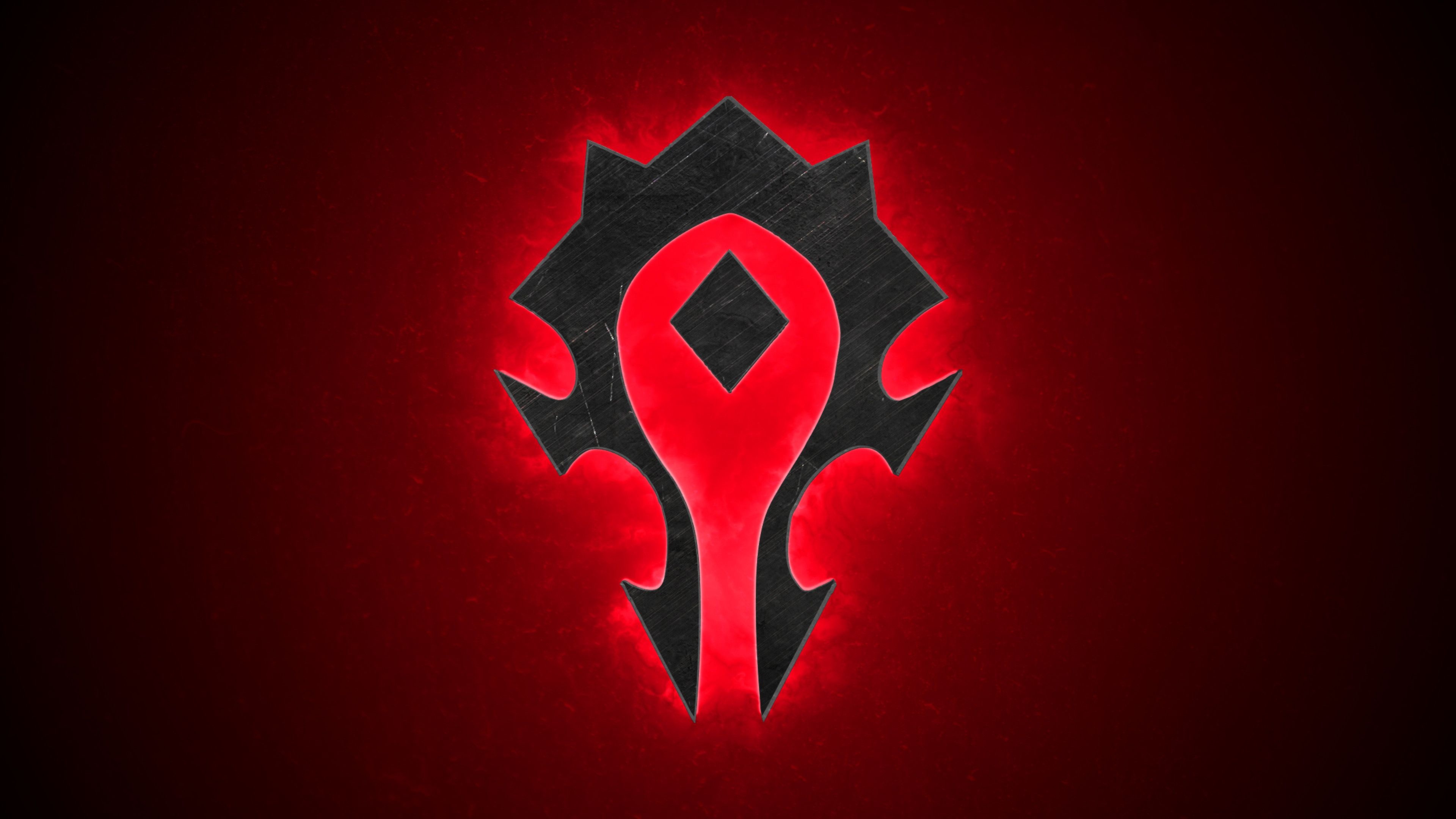 Horde Logo, World of Warcraft, Gaming Wallpaper, Faction Symbol, 3840x2160 4K Desktop