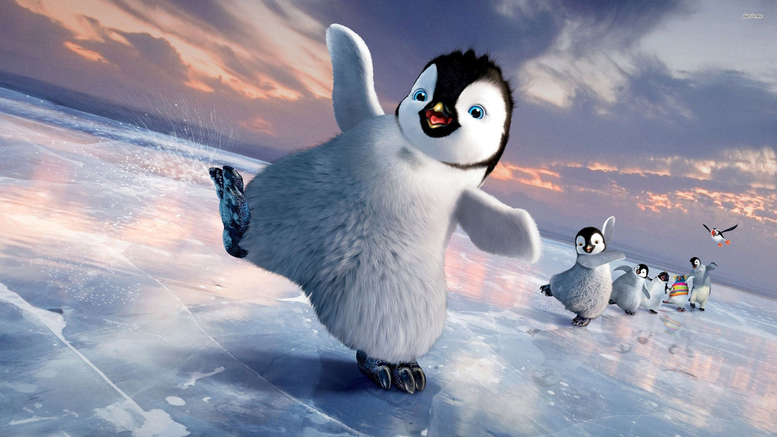 Two feet wallpapers, Cute penguins, Footprints in the snow, 2560x1440 HD Desktop