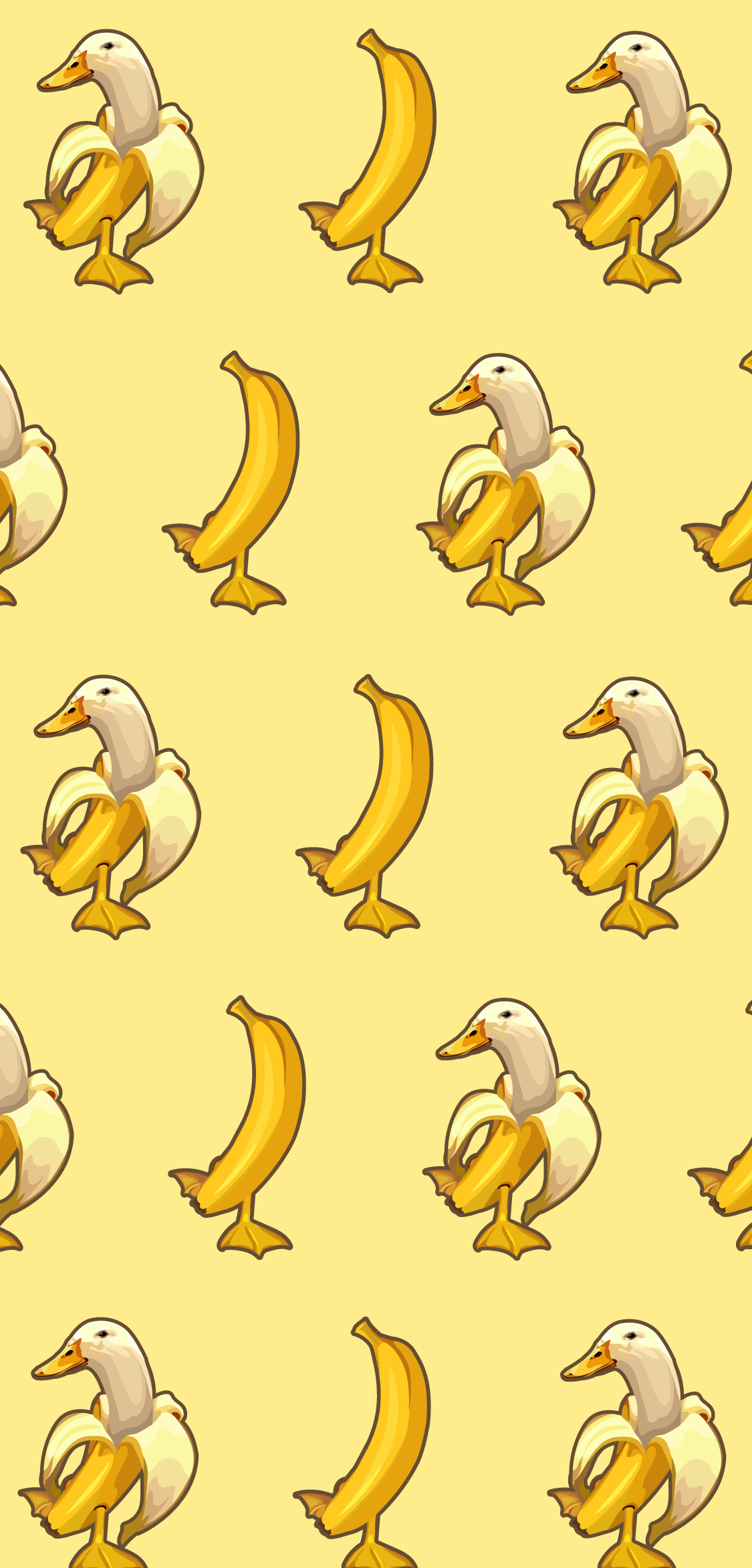 Banana duck meme, Funny phone wallpaper, Comical twist, Humorous background, 1130x2350 HD Handy