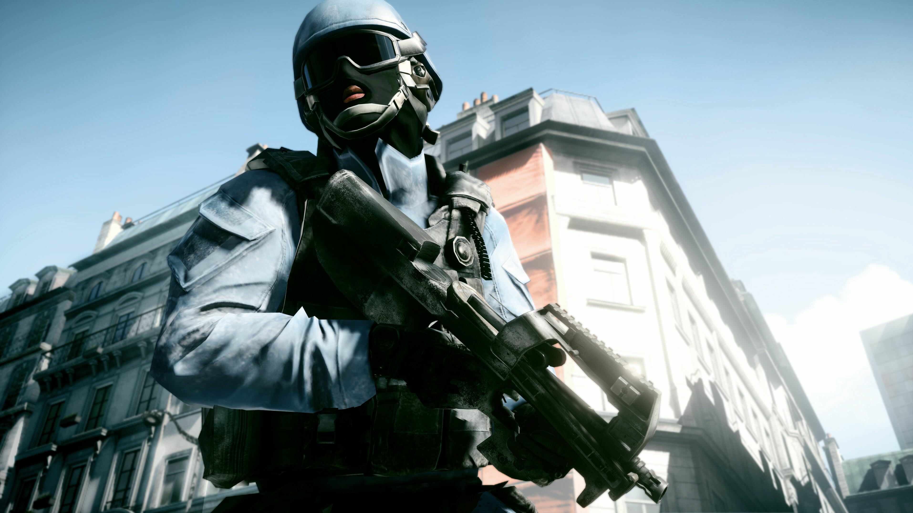Battlefield 3: Players take on the personas of several military roles, A U.S. Marine. 3830x2160 HD Background.