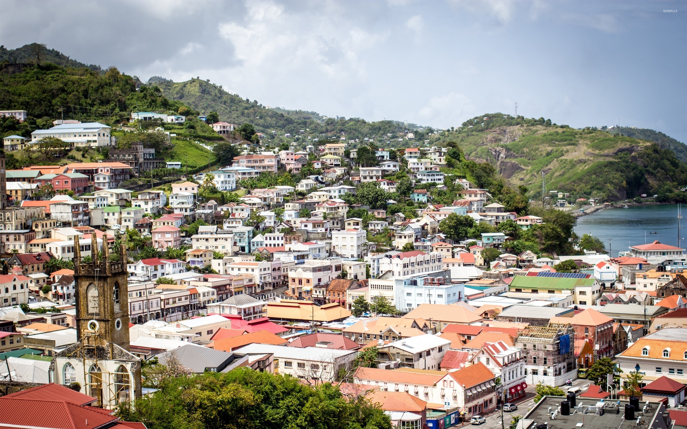 St. George's, Grenada's capital, World wallpaper, Picturesque city, 2880x1800 HD Desktop