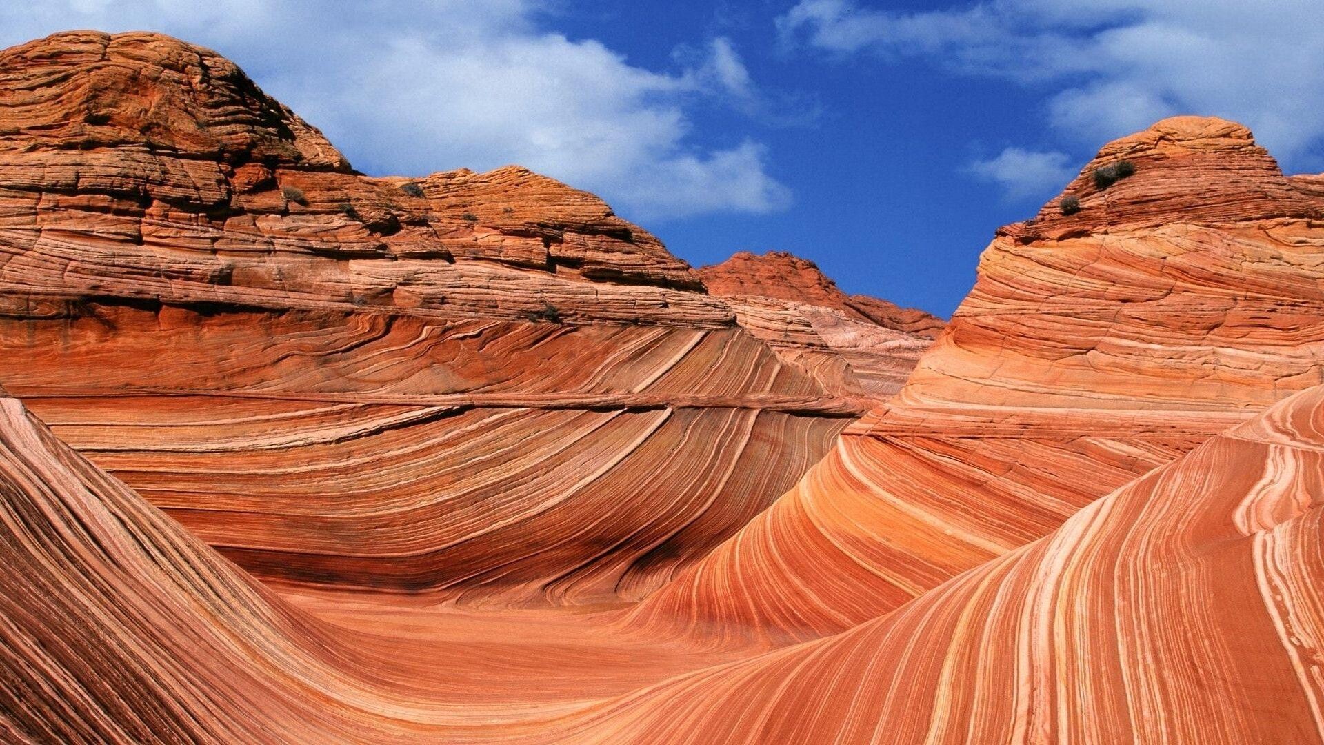 Geology: Coyote Buttesm Paria Canyon-Vermilion Cliffs Wilderness, The Wave. 1920x1080 Full HD Background.