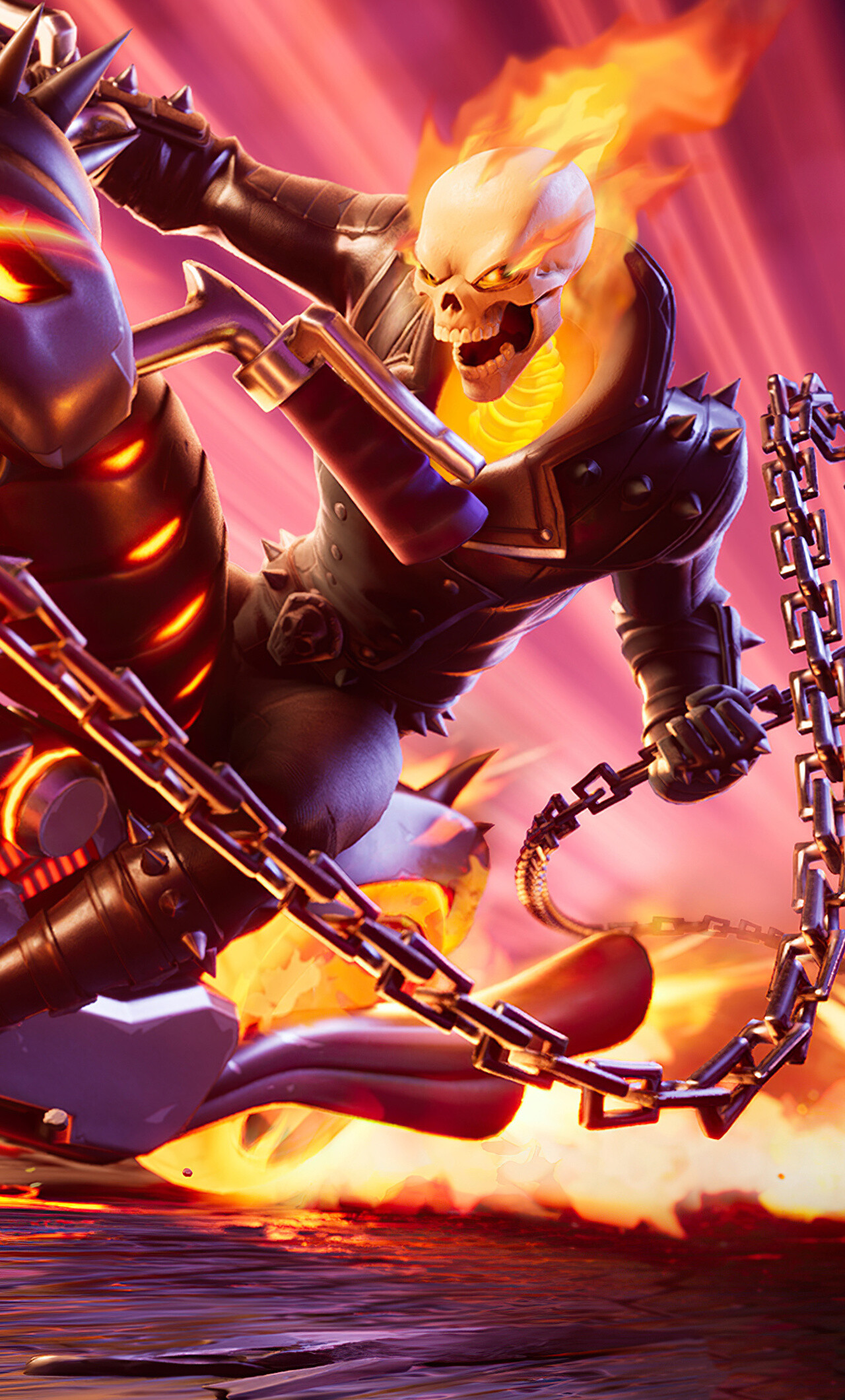 Fortnite: Ghost Rider, A Marvel Series Outfit that can be purchased in the Item Shop. 1280x2120 HD Wallpaper.