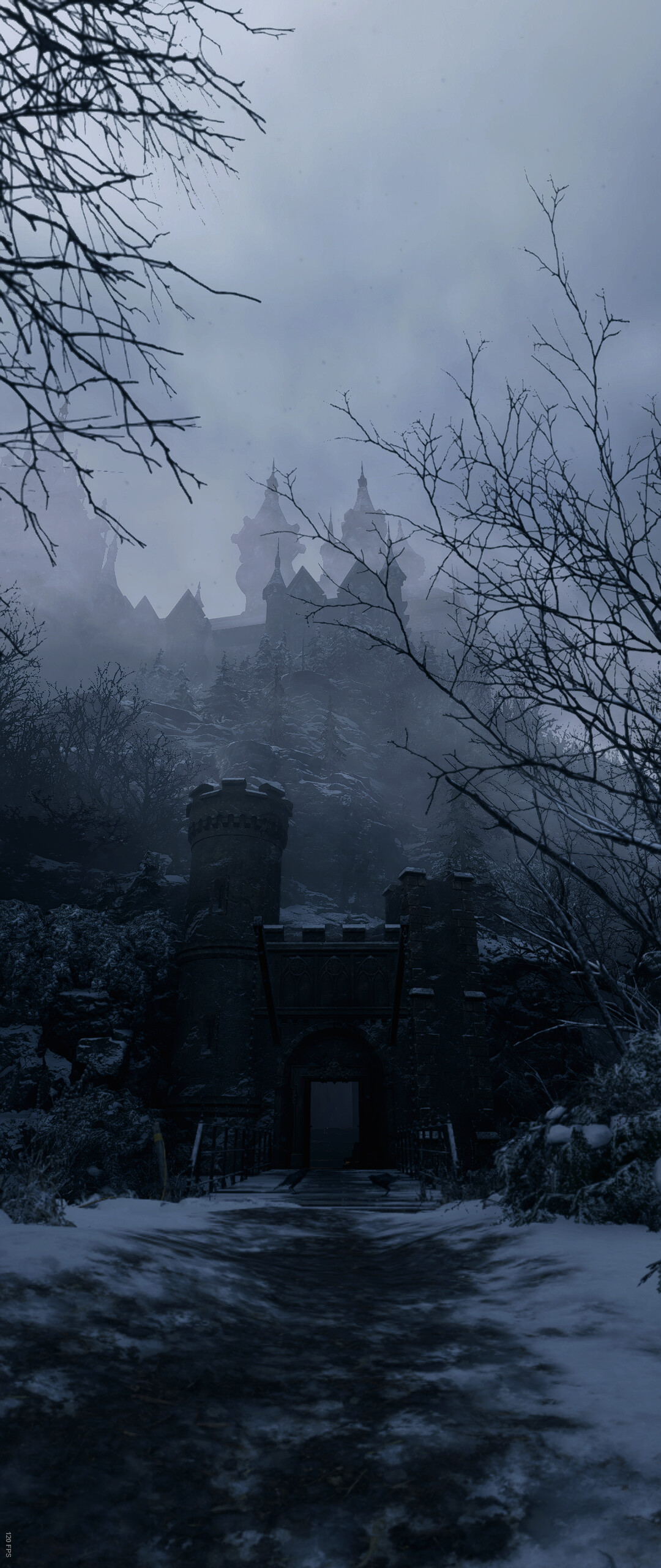 Resident Evil Village: Castle Dimitrescu, Owned by Countess Alcina Dimitrescu. 1080x2560 HD Background.