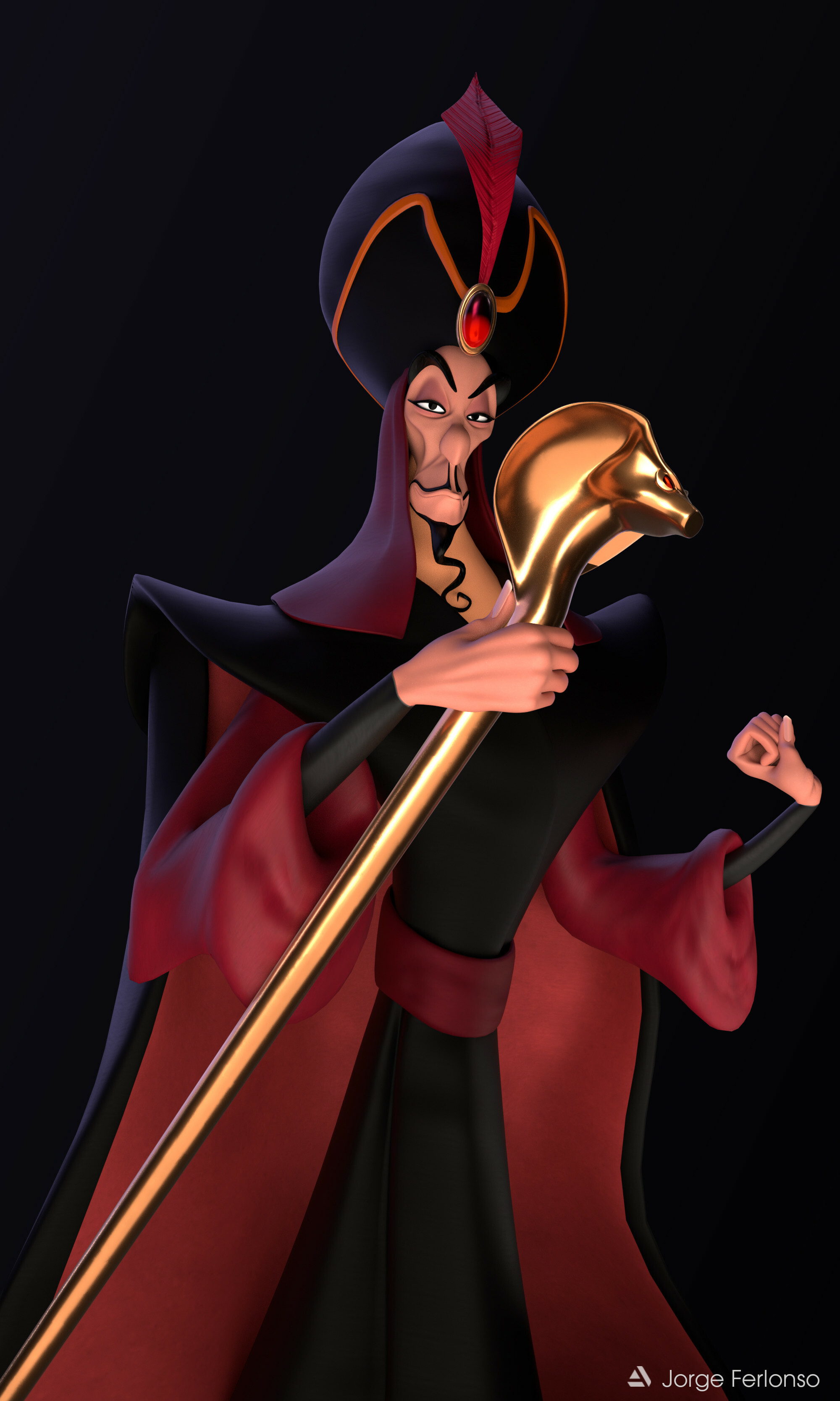 Aladdin (Cartoon): Jonathan Freeman as Jafar, the power-hungry Grand vizier of Agrabah. 2000x3340 HD Wallpaper.