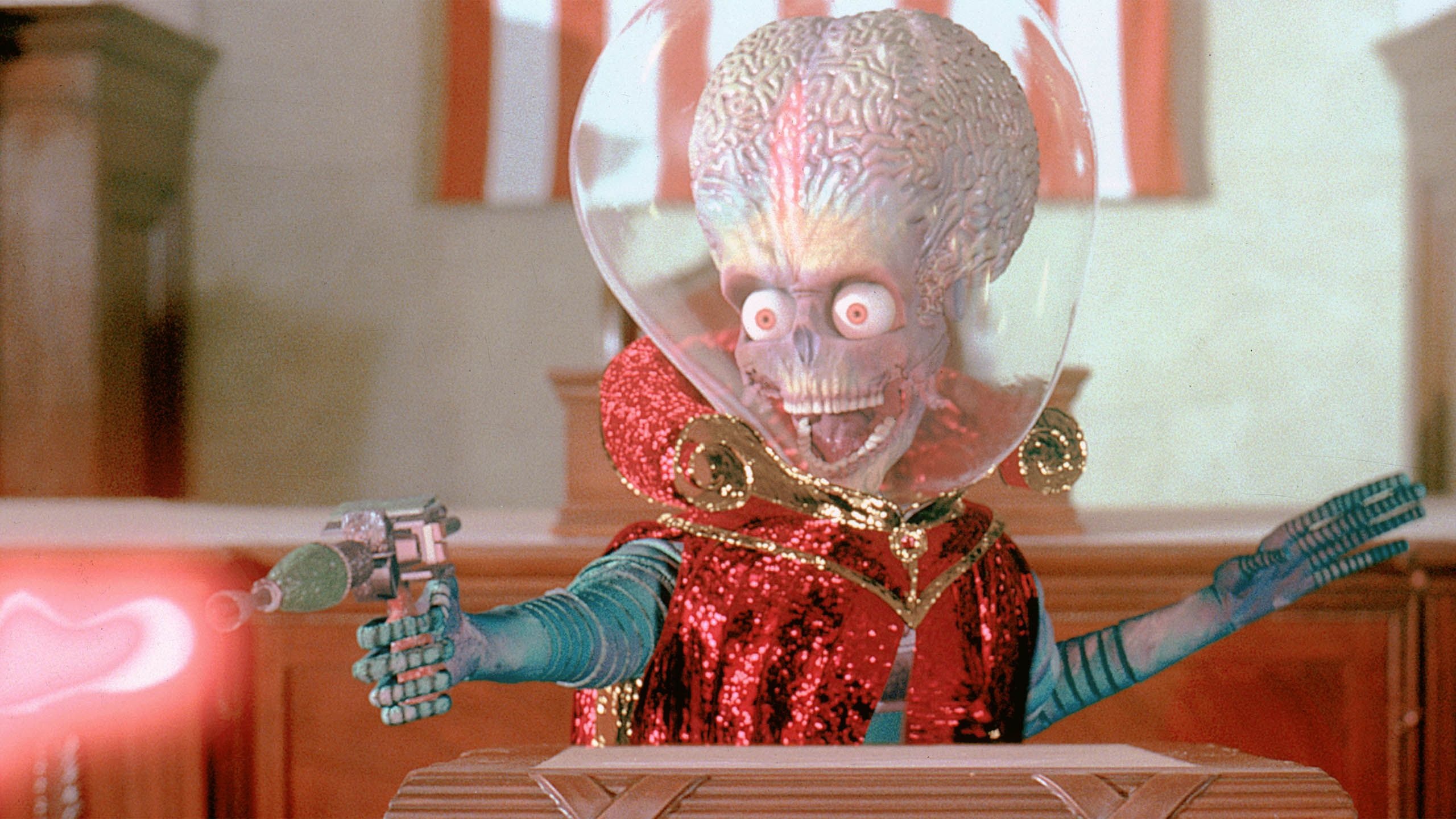 Mars Attacks!, Movie streaming on Movies Anywhere, Alien invasion, Sci-fi comedy, 2560x1440 HD Desktop