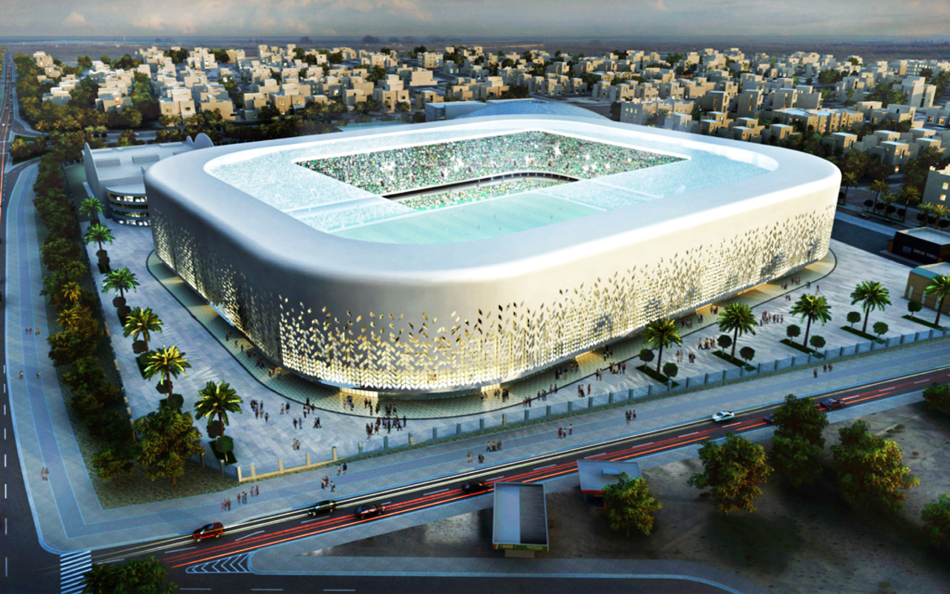 Sabah al Salem stadium, Soccer football stadium, Al Arabi SC stadium, Kuwait city, 1920x1200 HD Desktop
