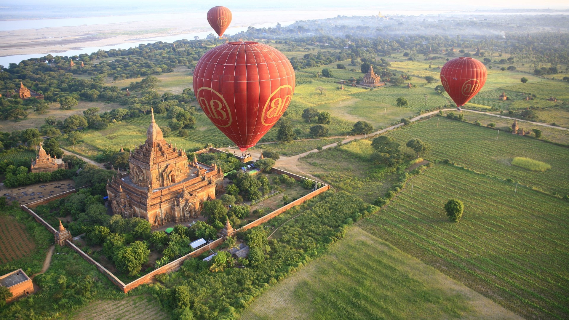 Bagan balloons, Burma travel, Top travel lists, Small Business Council, 1920x1080 Full HD Desktop