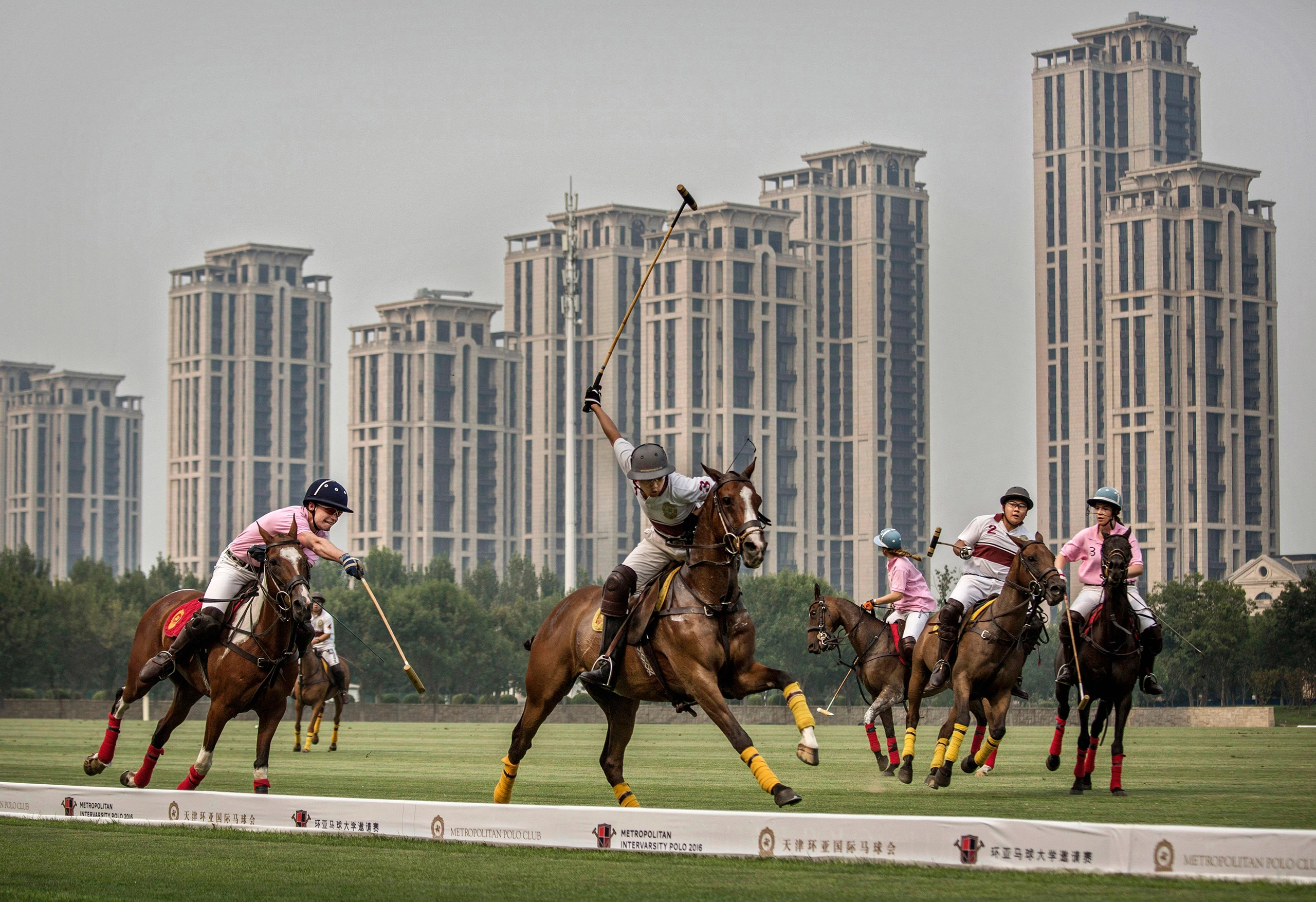 Horse Polo: One of the oldest equestrian sports disciplines training in Tianjin Goldin Metropolitan Polo Club. 2560x1760 HD Wallpaper.