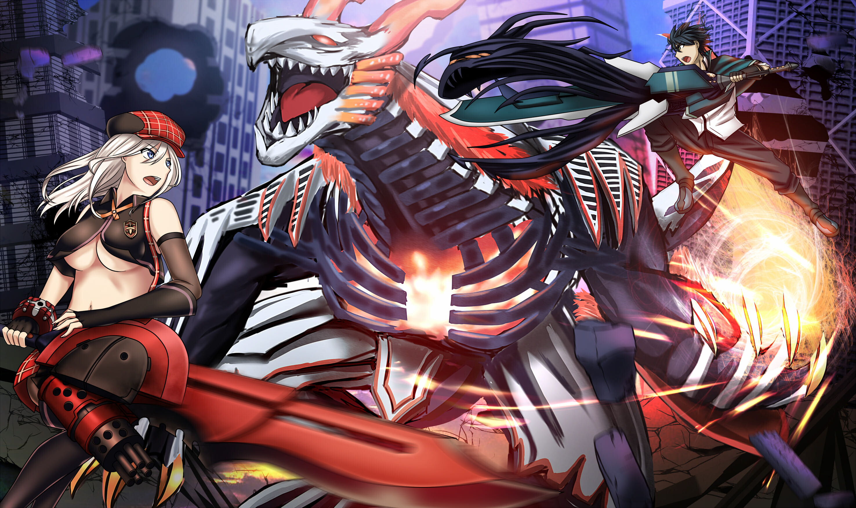 God Eater (TV series), HD wallpapers, Anime characters, Vibrant backgrounds, 2960x1760 HD Desktop