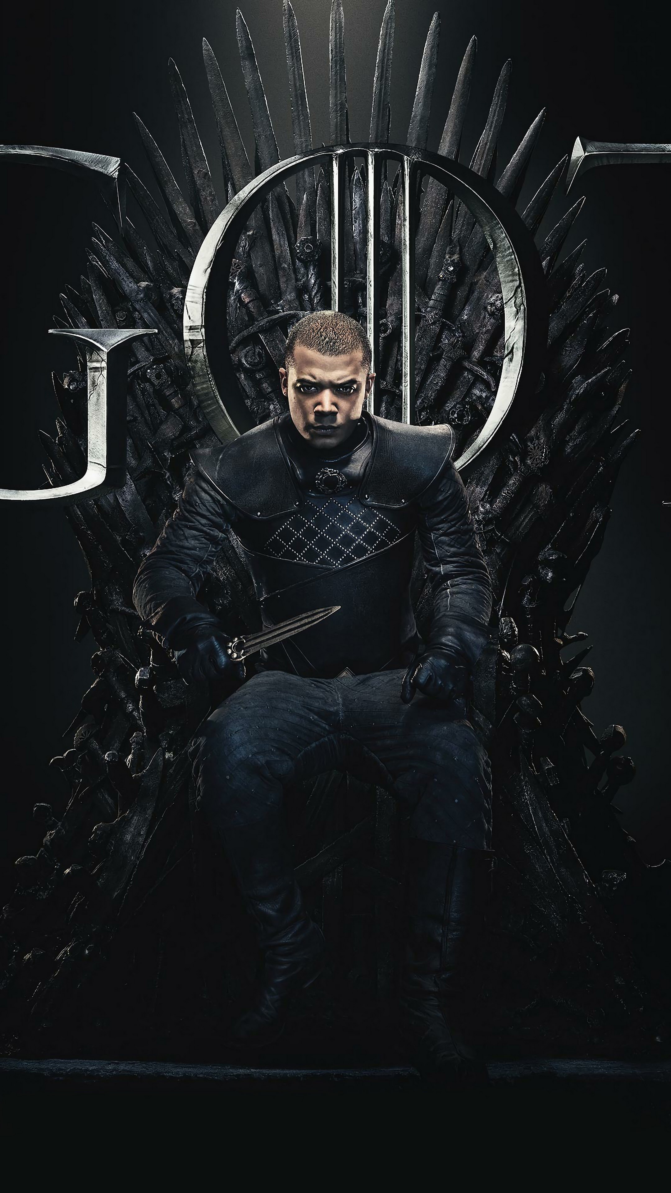 Jacob Anderson, Grey Worm character, Game of Thrones season 8, 4K wallpaper, 2160x3840 4K Handy
