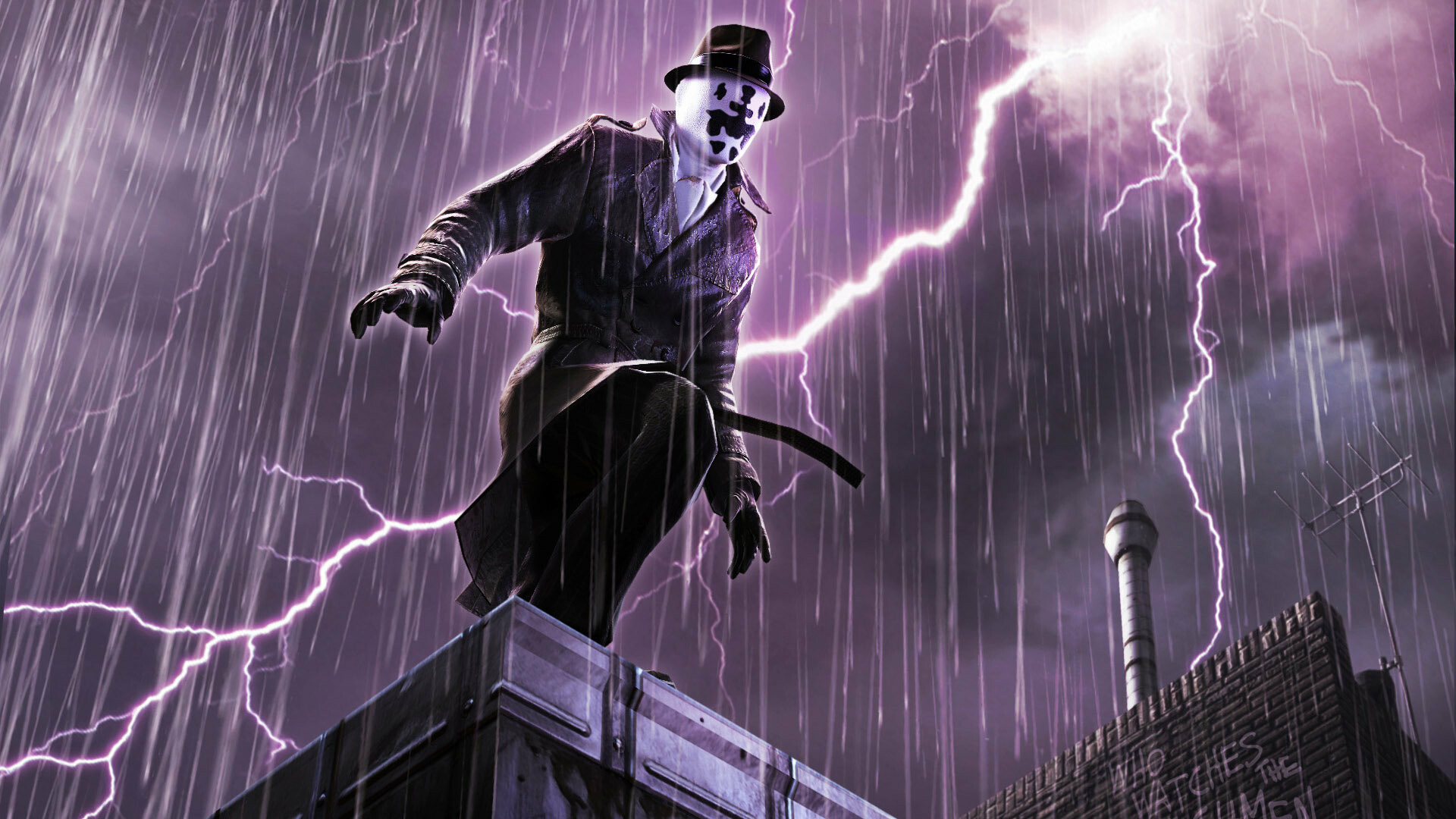 Rorschach (Watchmen): Walter Joseph Kovacs, a violent and ruthless vigilante. 1920x1080 Full HD Background.