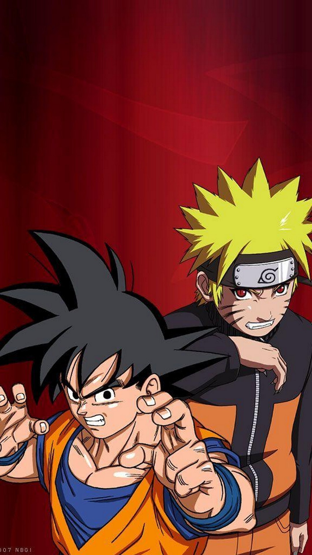 Goku and Naruto: Son Goku, Naruto Uzumaki, Fictional characters, Dragon Ball, Martial arts. 1080x1920 Full HD Background.