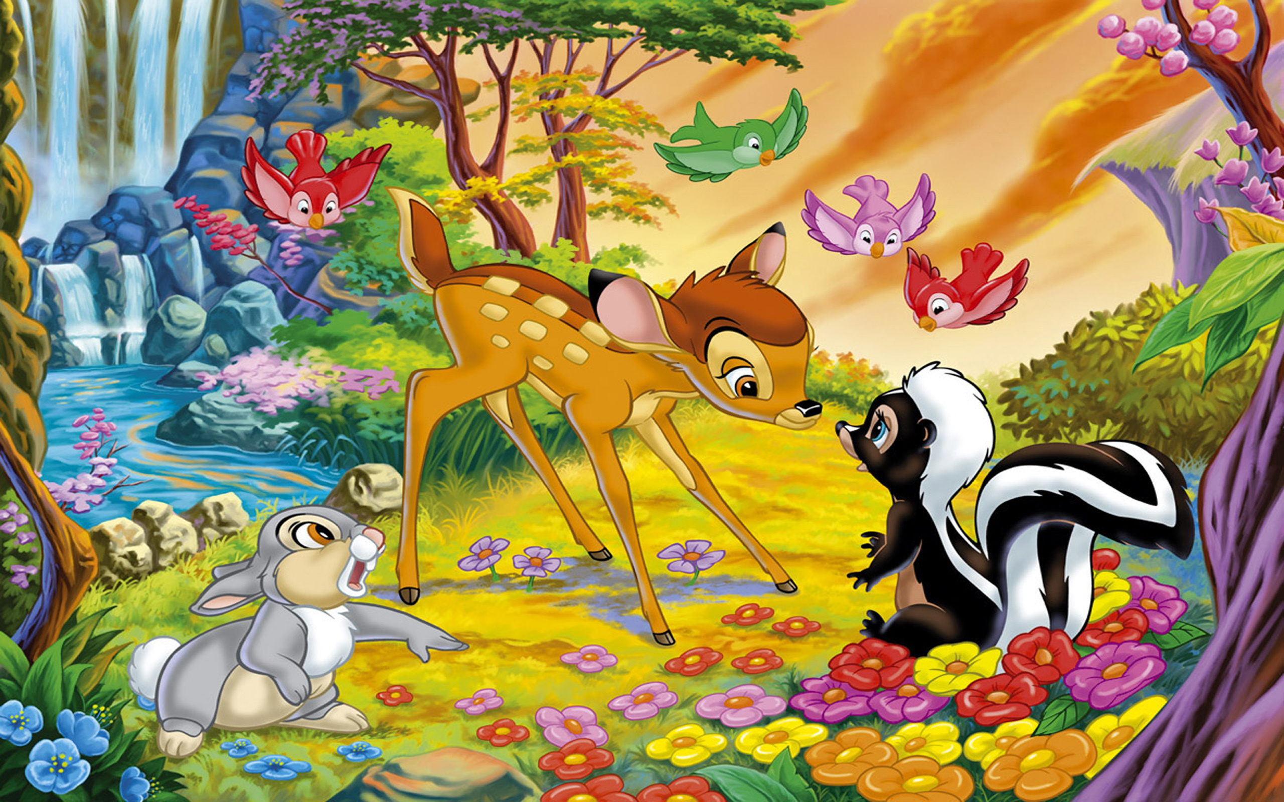 Bambi, Thumper, Flower, Disney, 2560x1600 HD Desktop