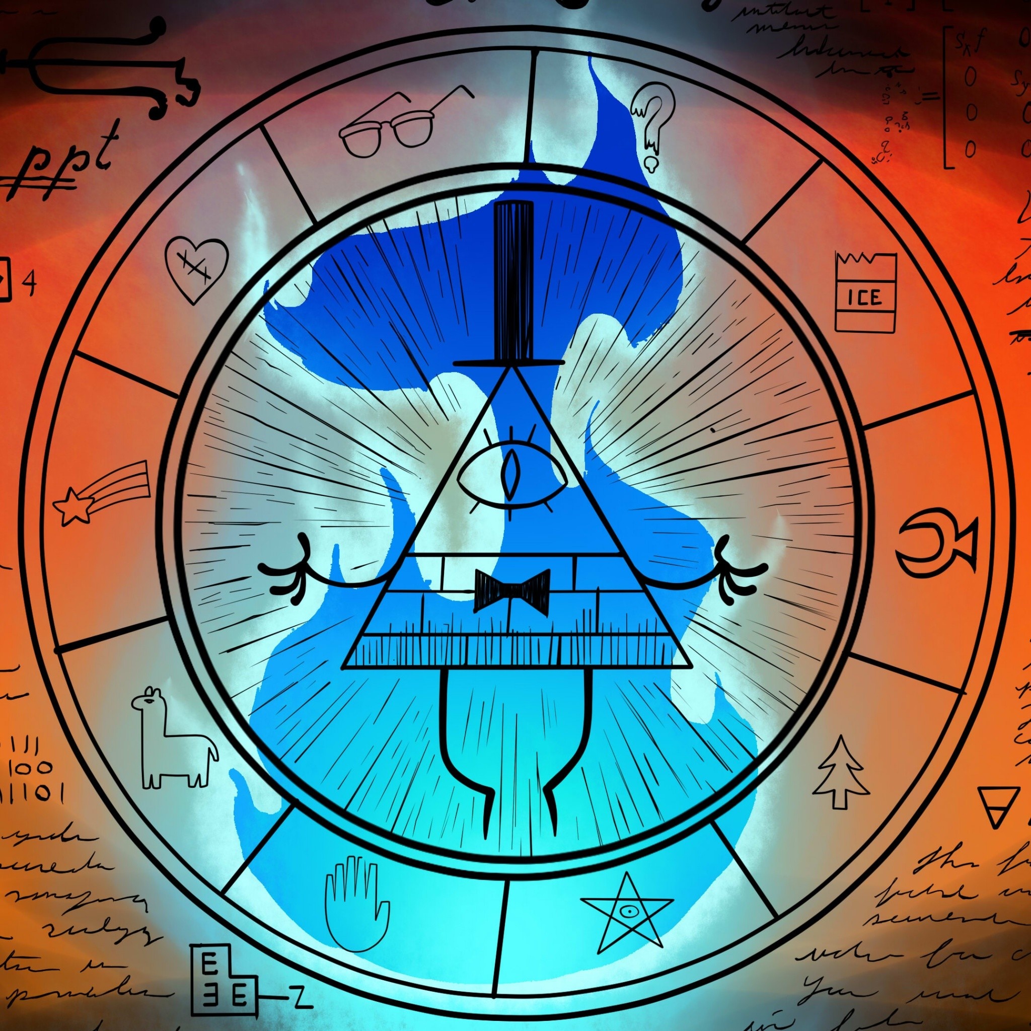 Human Bill Cipher (Animation), Gravity Falls Bill Cipher, Cryptic wallpaper, Mystery, 2050x2050 HD Handy