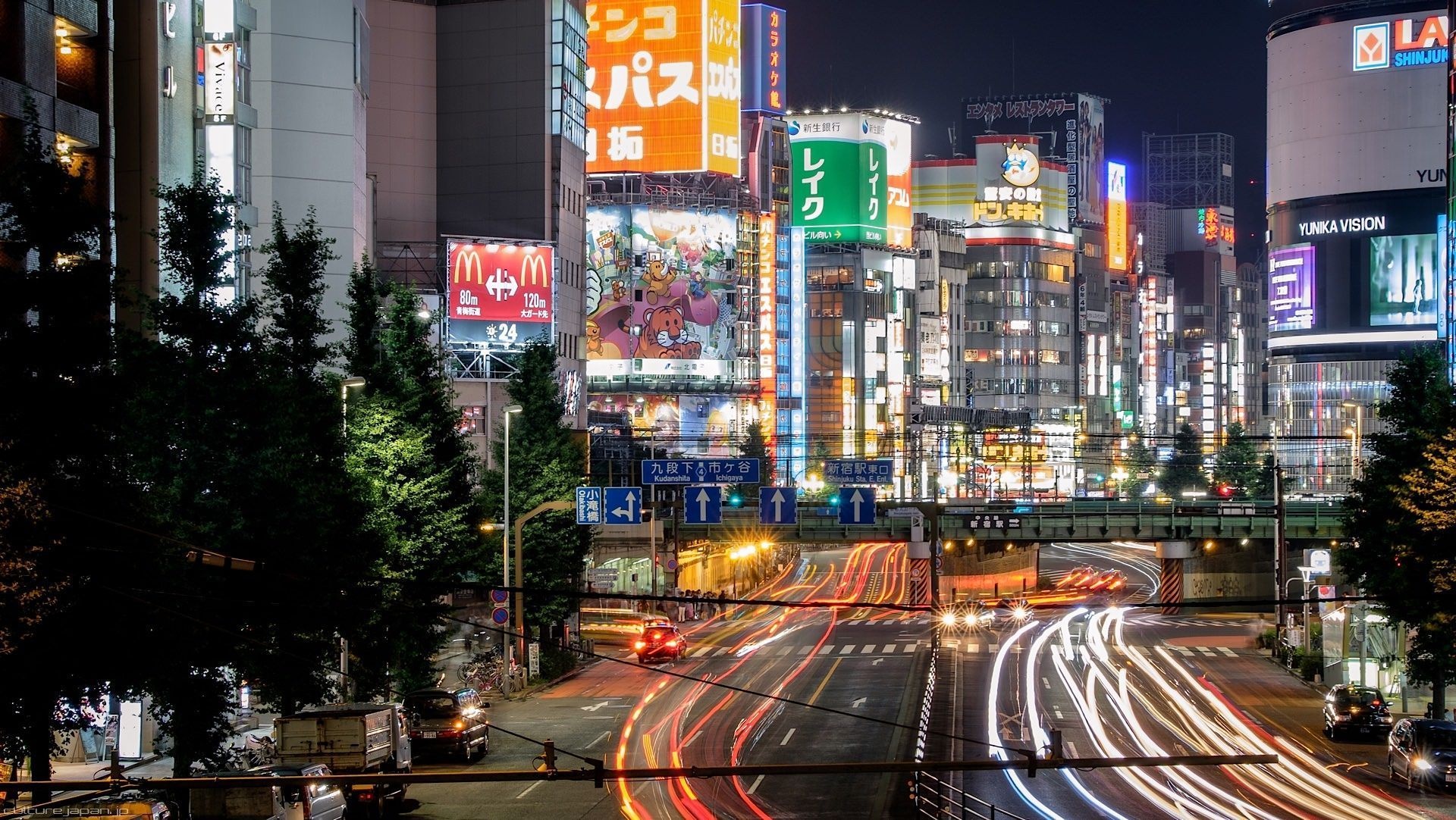 Tokyo, Shinjuku neighborhood, Dynamic cityscape, Nighttime lights, 1920x1090 HD Desktop