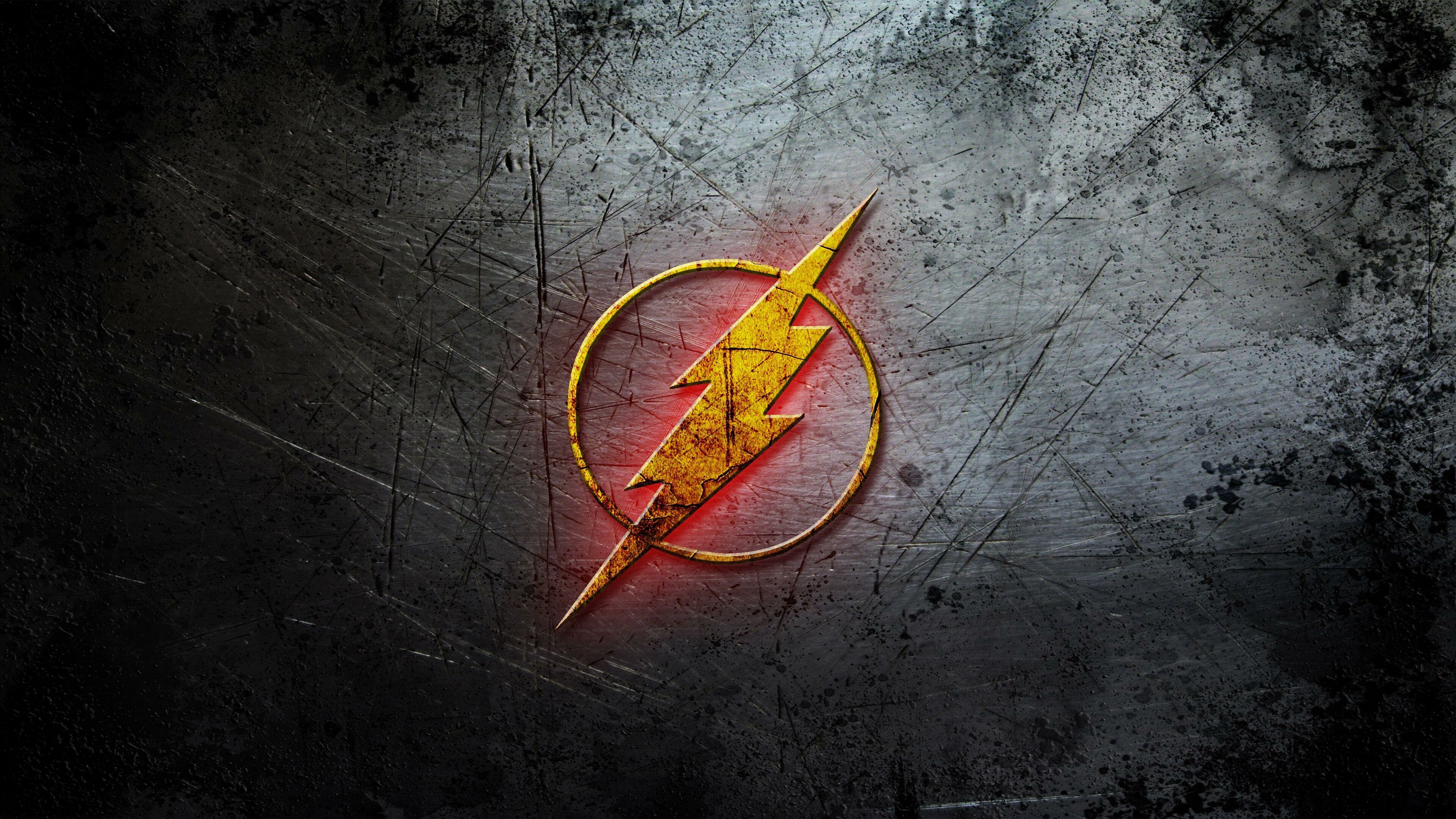 Flash (DC): A group of superheroes, Comics, Logo. 3840x2160 4K Wallpaper.